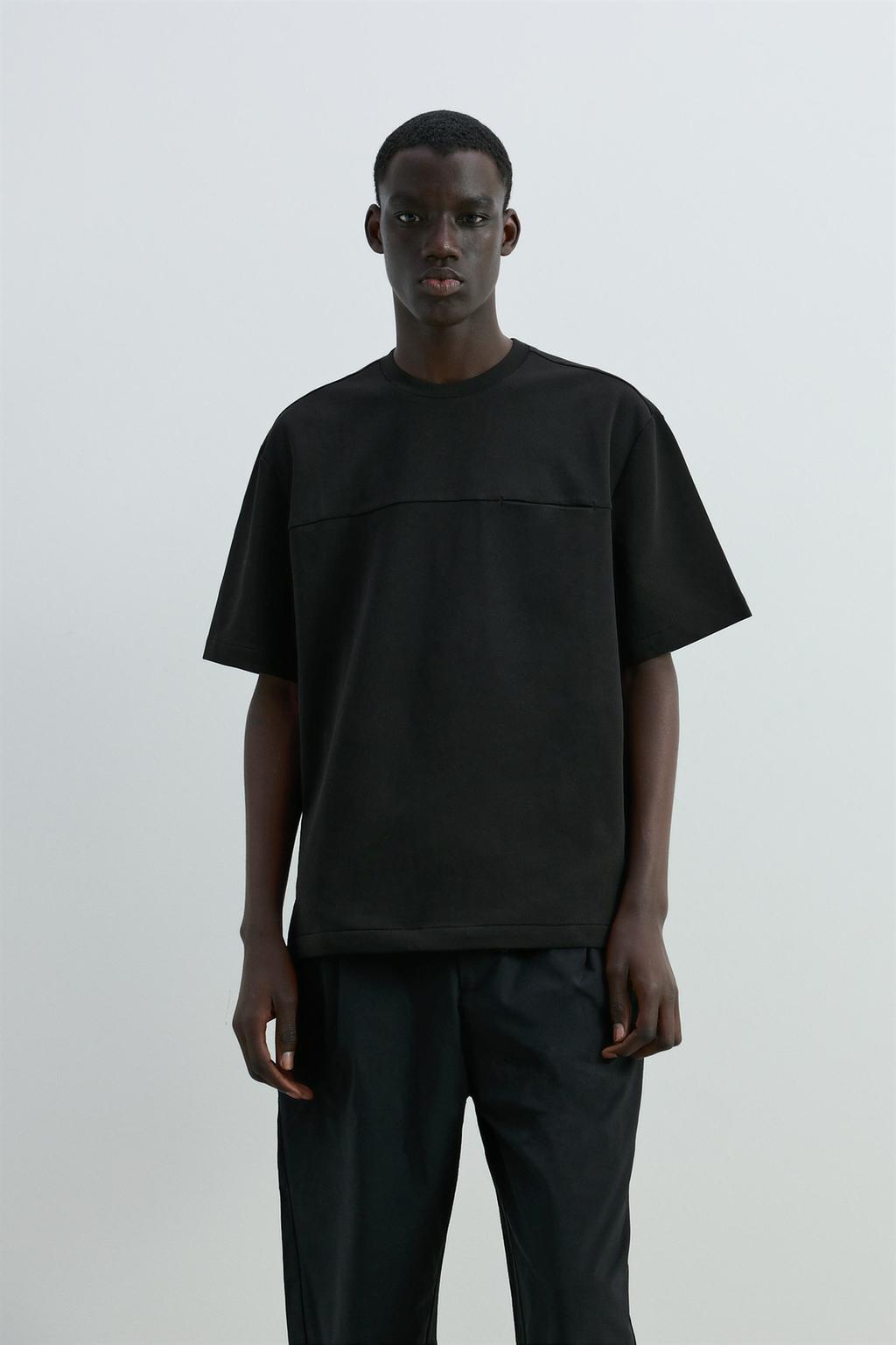 Neoprene-effect T-shirt