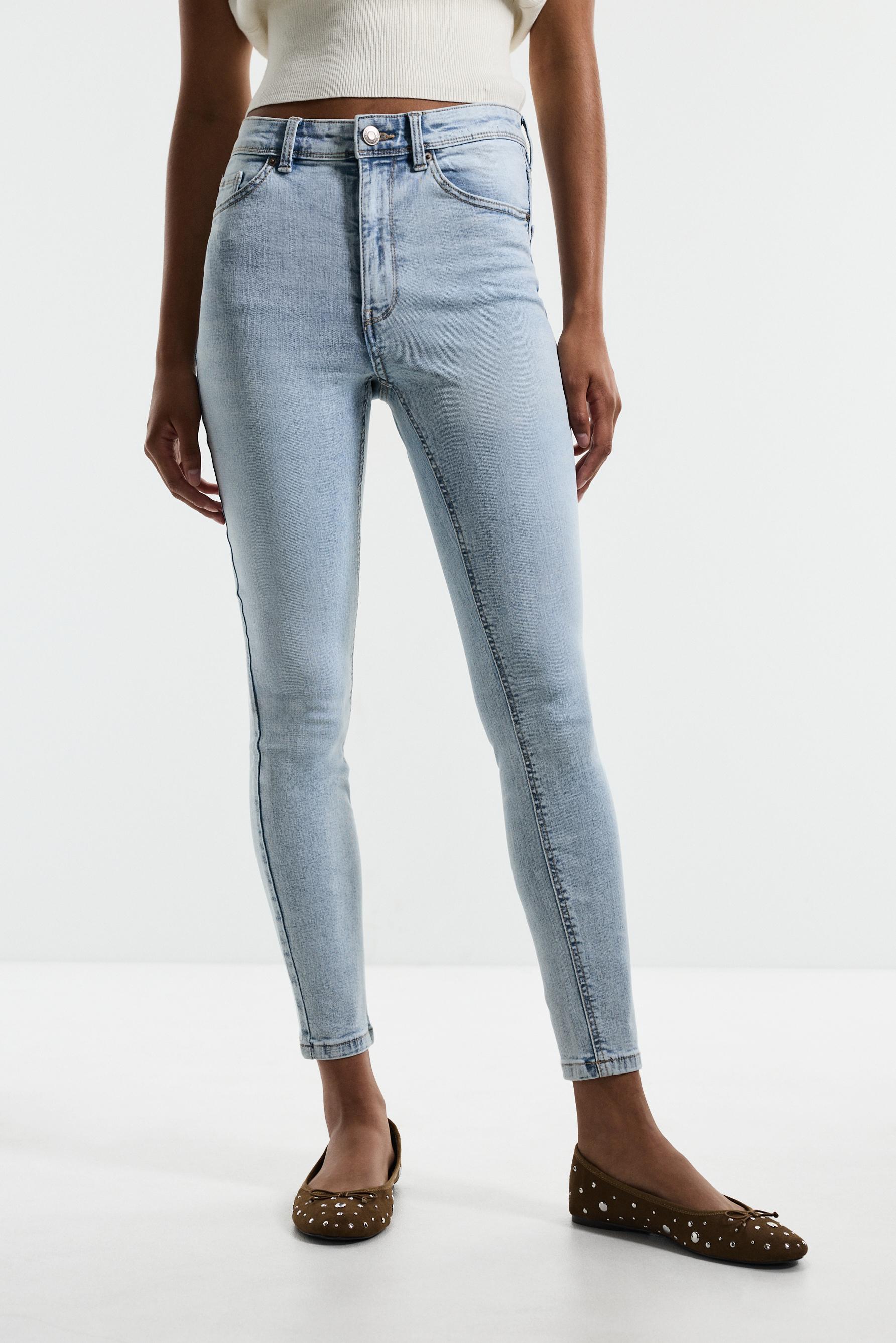Super high-waist jeans — DARK TURQUOISE