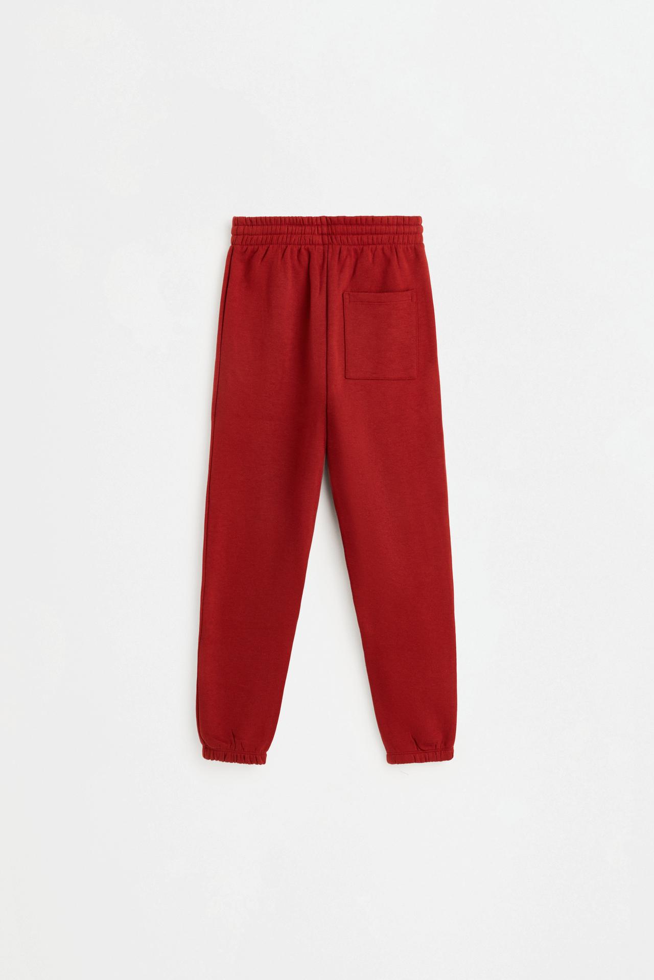 Solid plush trousers — DARK PINK