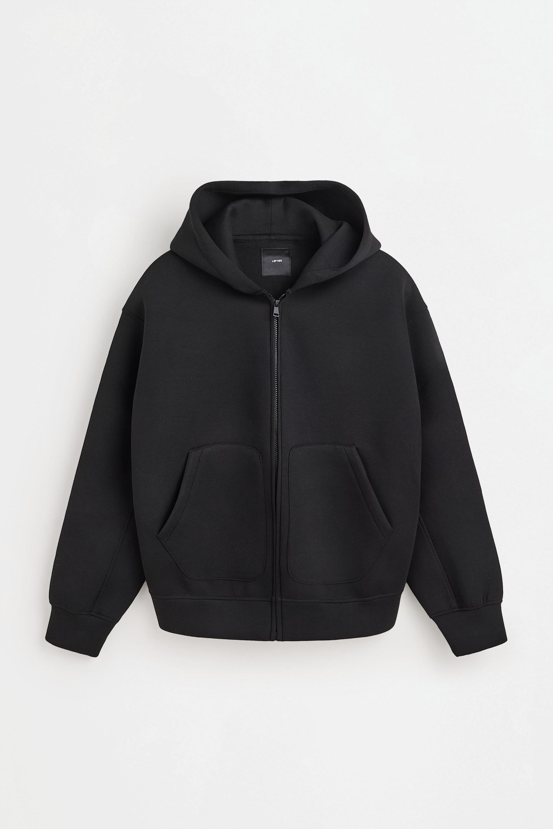 Sudadera cropped efecto neopreno