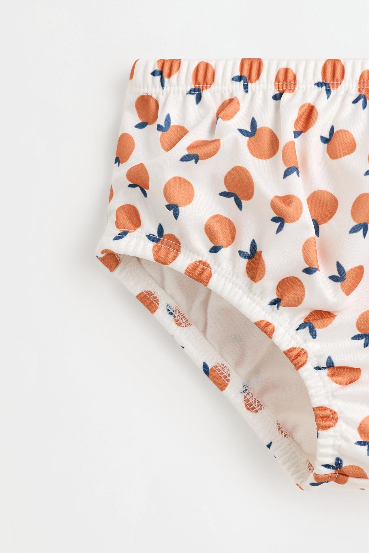 Orange print swim diaper — ORANGE