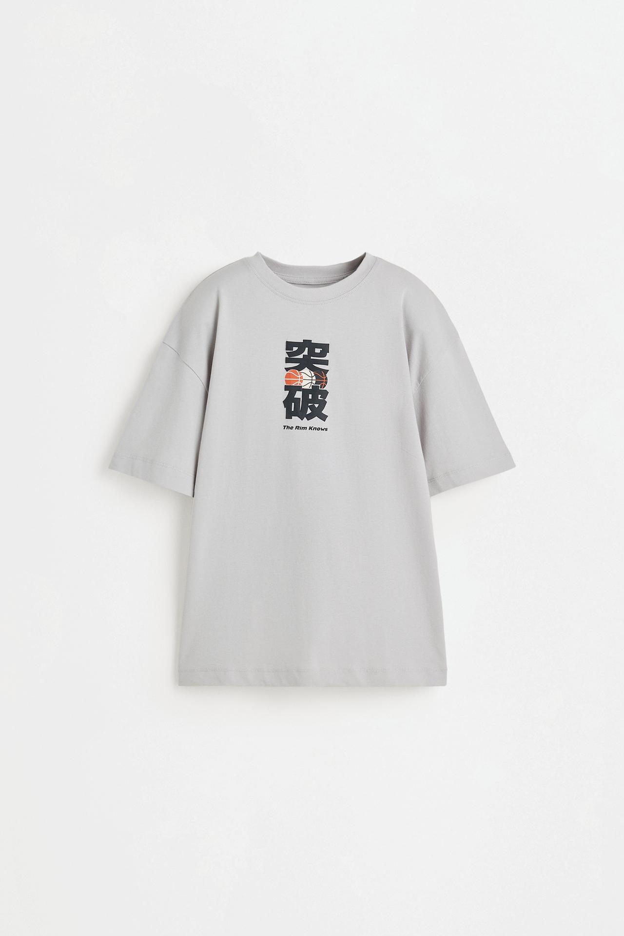 T-shirt with a maxi print on the back — PALE GREY