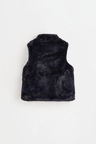 Faux fur vest — BLACK 2