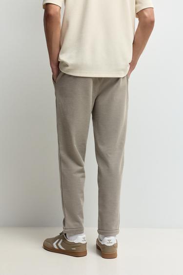 Piqué joggers — PALE SAND 4