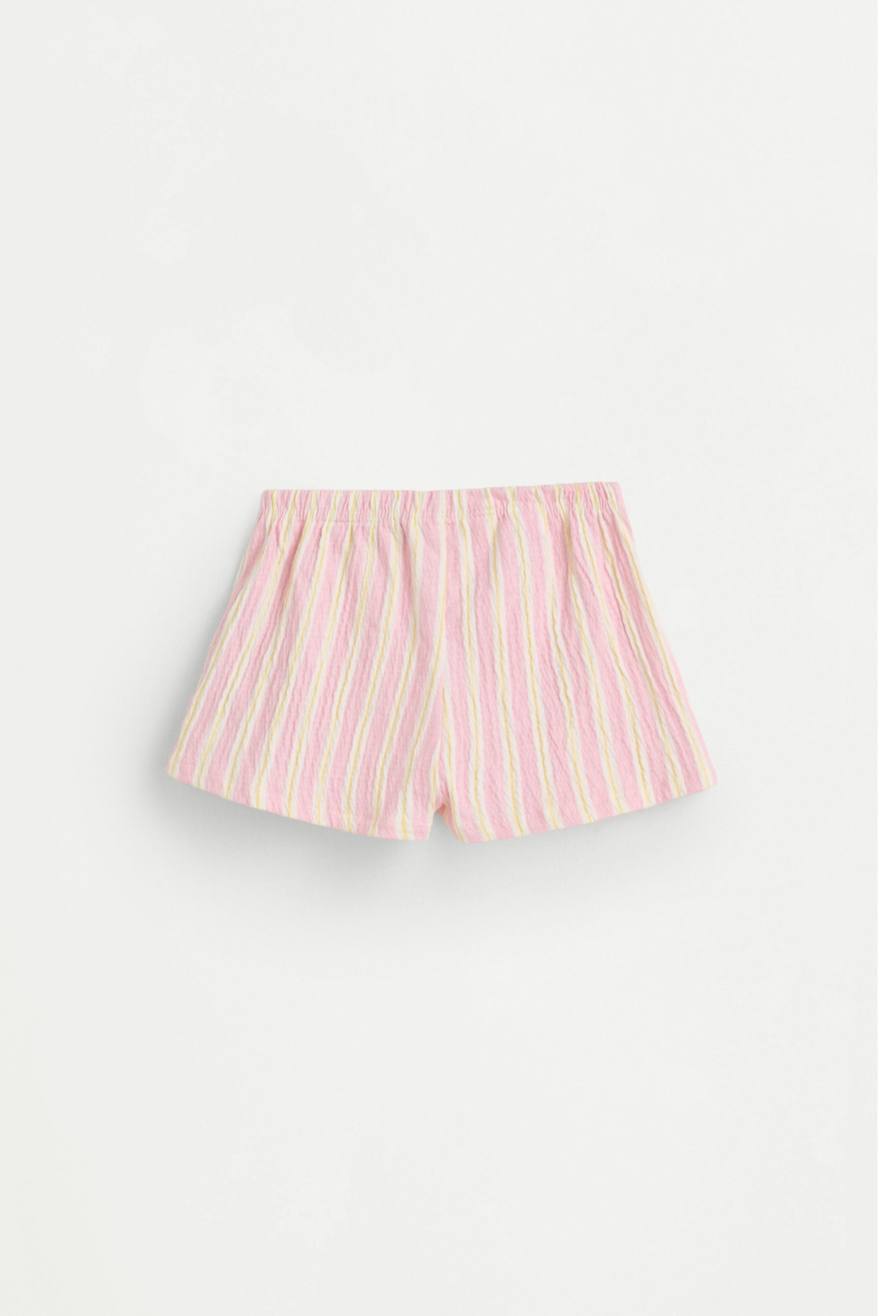 Gingham crepe top and shorts co-ord — PINK