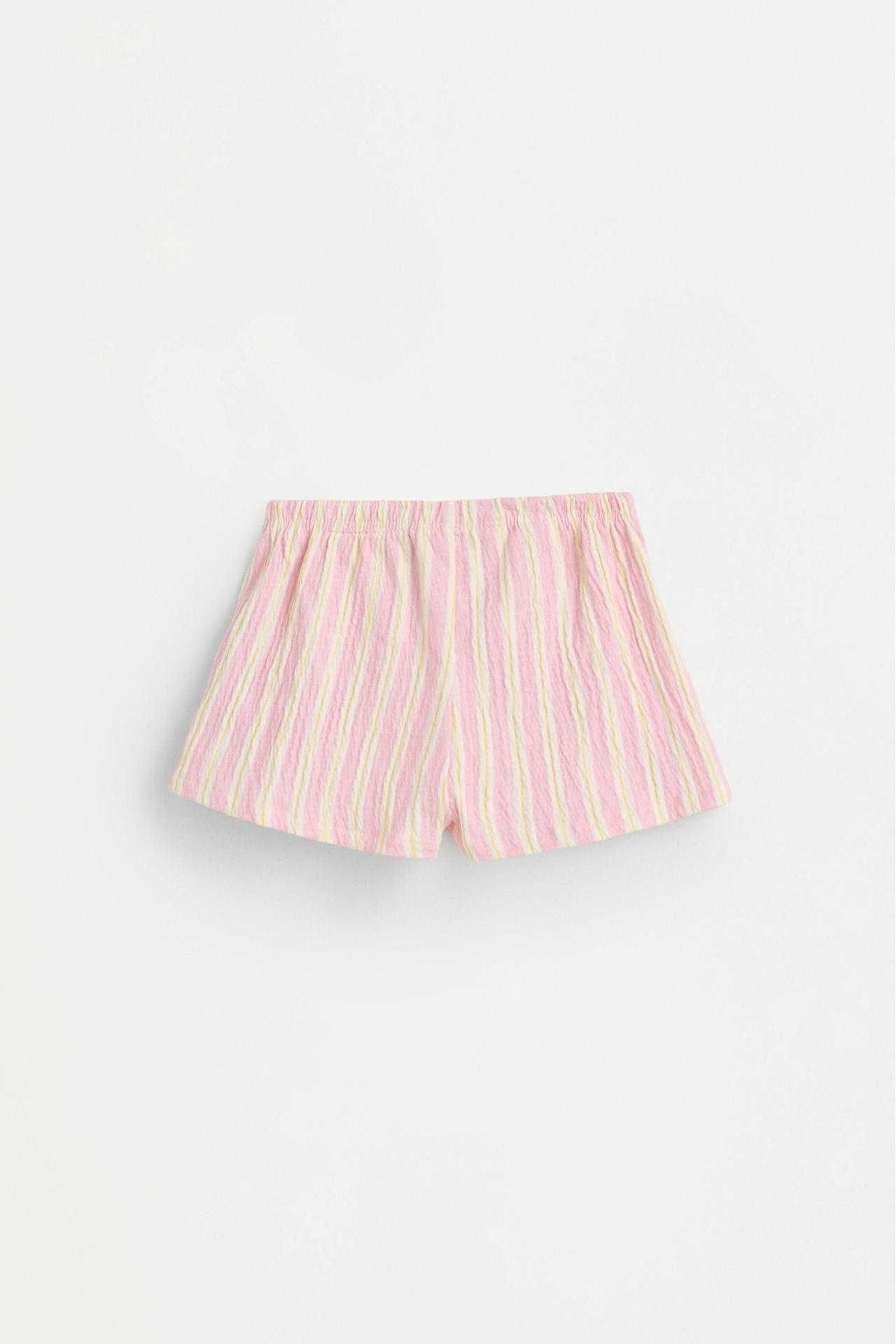 Gingham crepe top and shorts co-ord — PINK