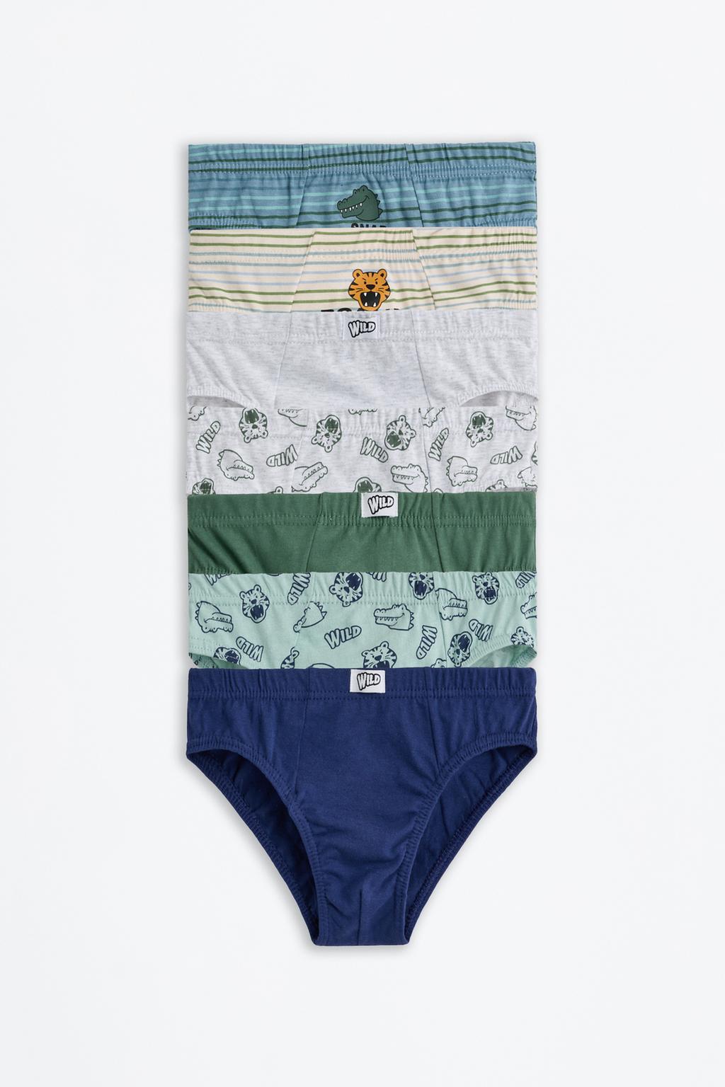 Pack di 7 slip animali