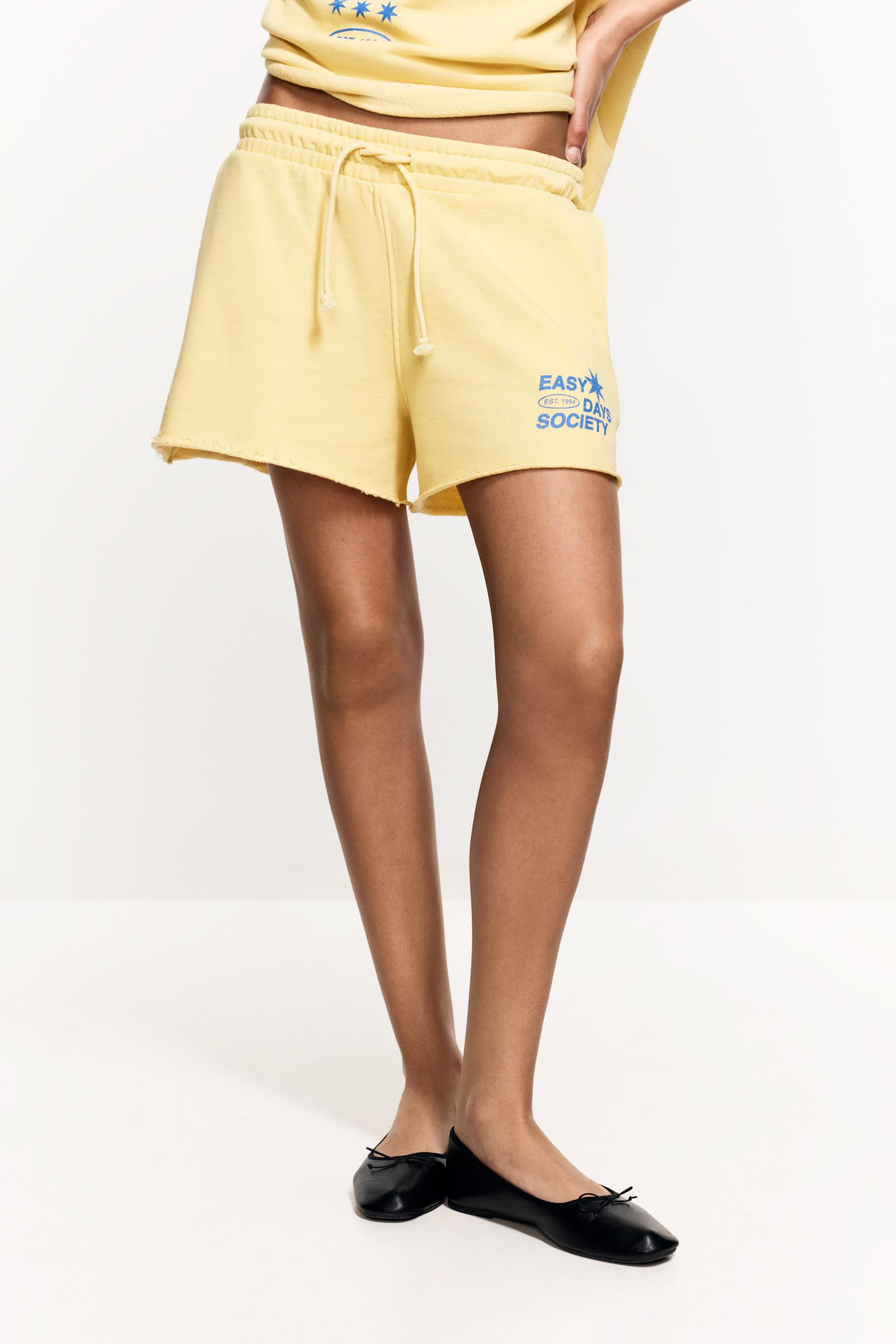 Printed shorts — PALE YELLOW