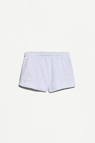 Plain plush shorts — PALE GREY 2