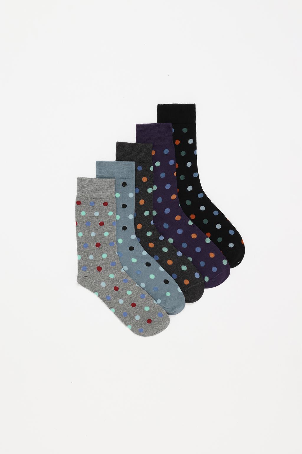 5-pack of long polka dot socks