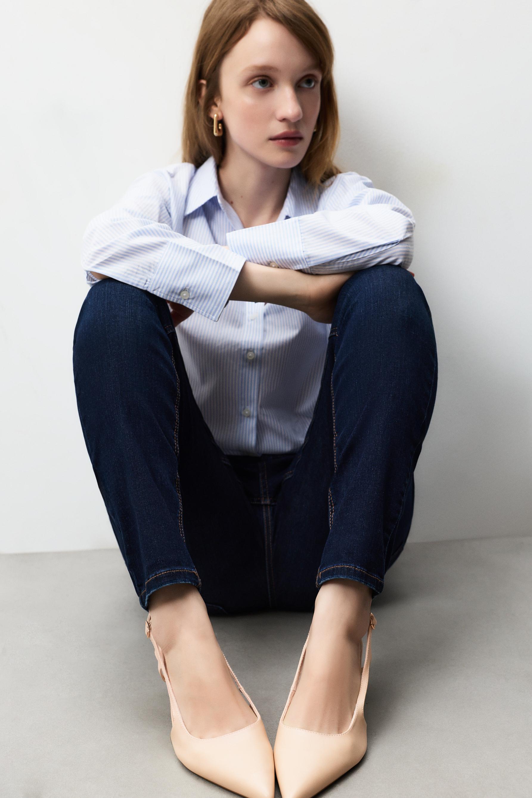 Lefties Ekru Lefties Arkasi açık topuklu ayakkabı