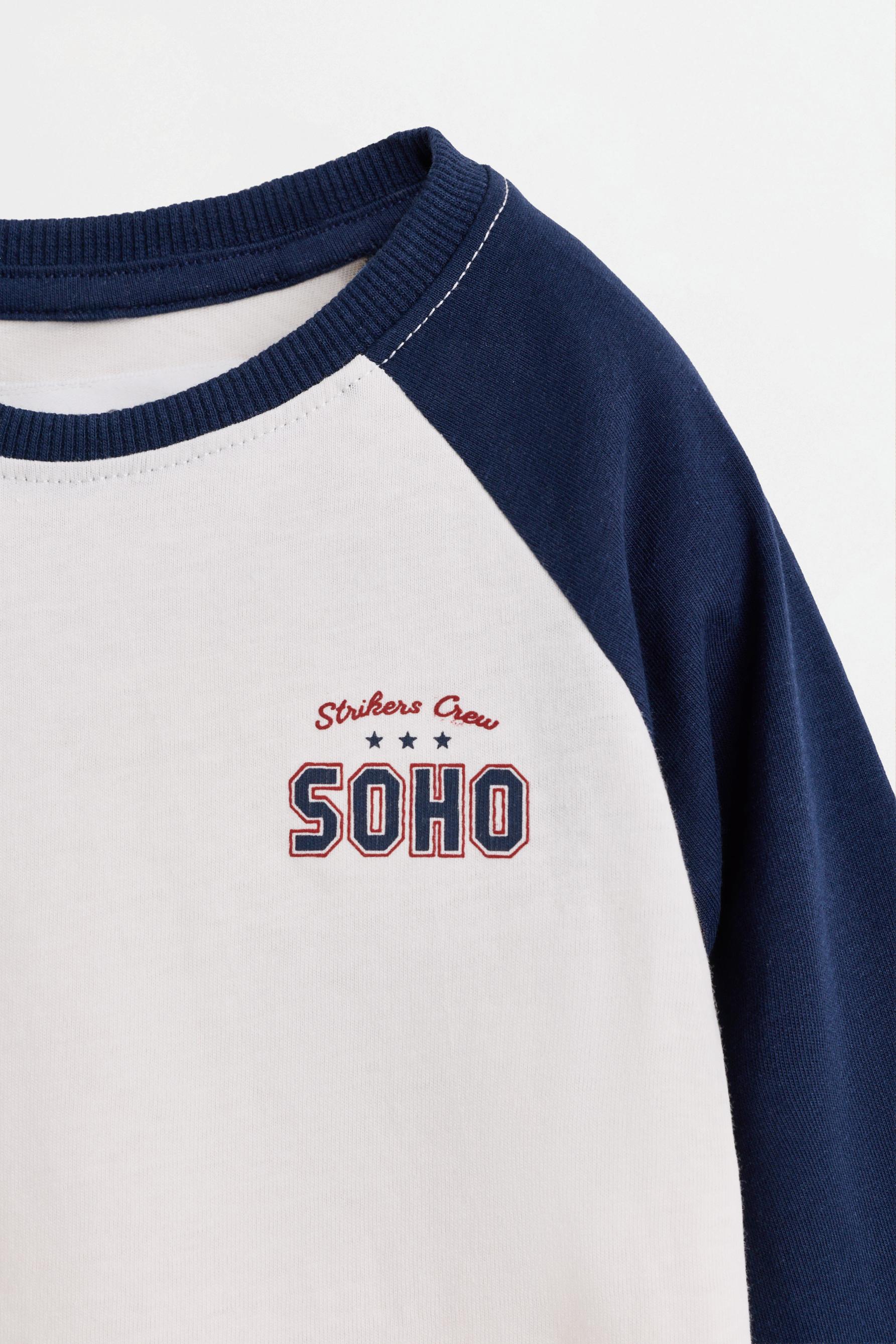 Slogan raglan sleeve T-shirt — NAVY
