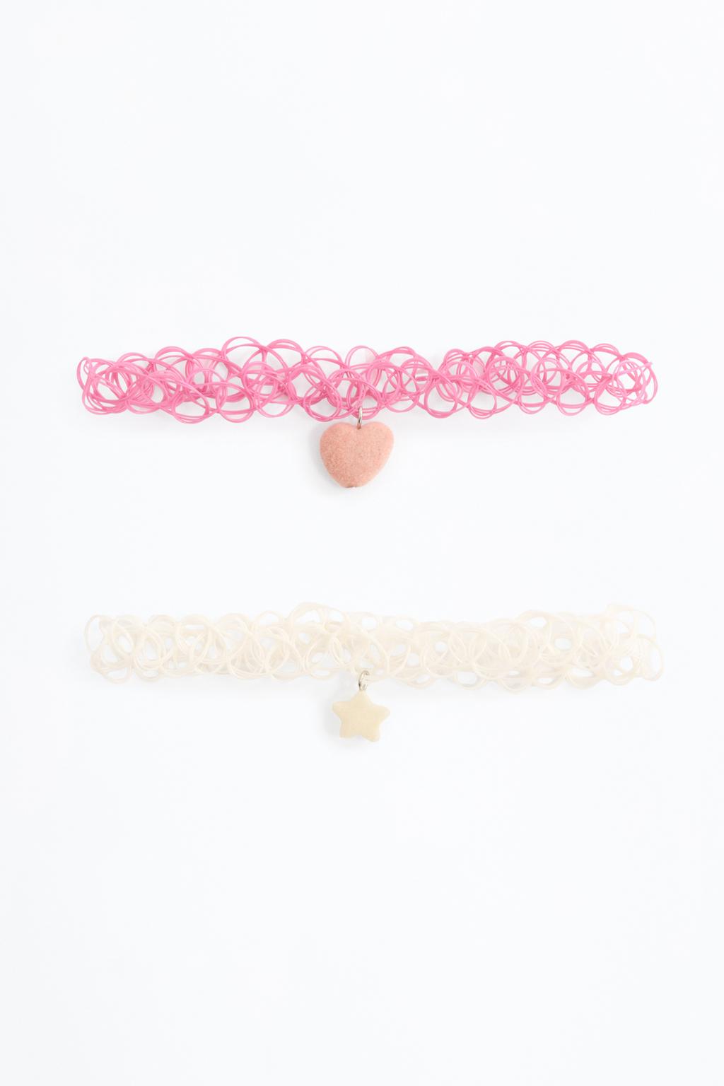 2-pack of choker necklaces with pendant