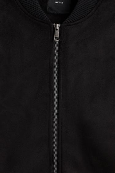 Faux suede bomber jacket — BLACK 7
