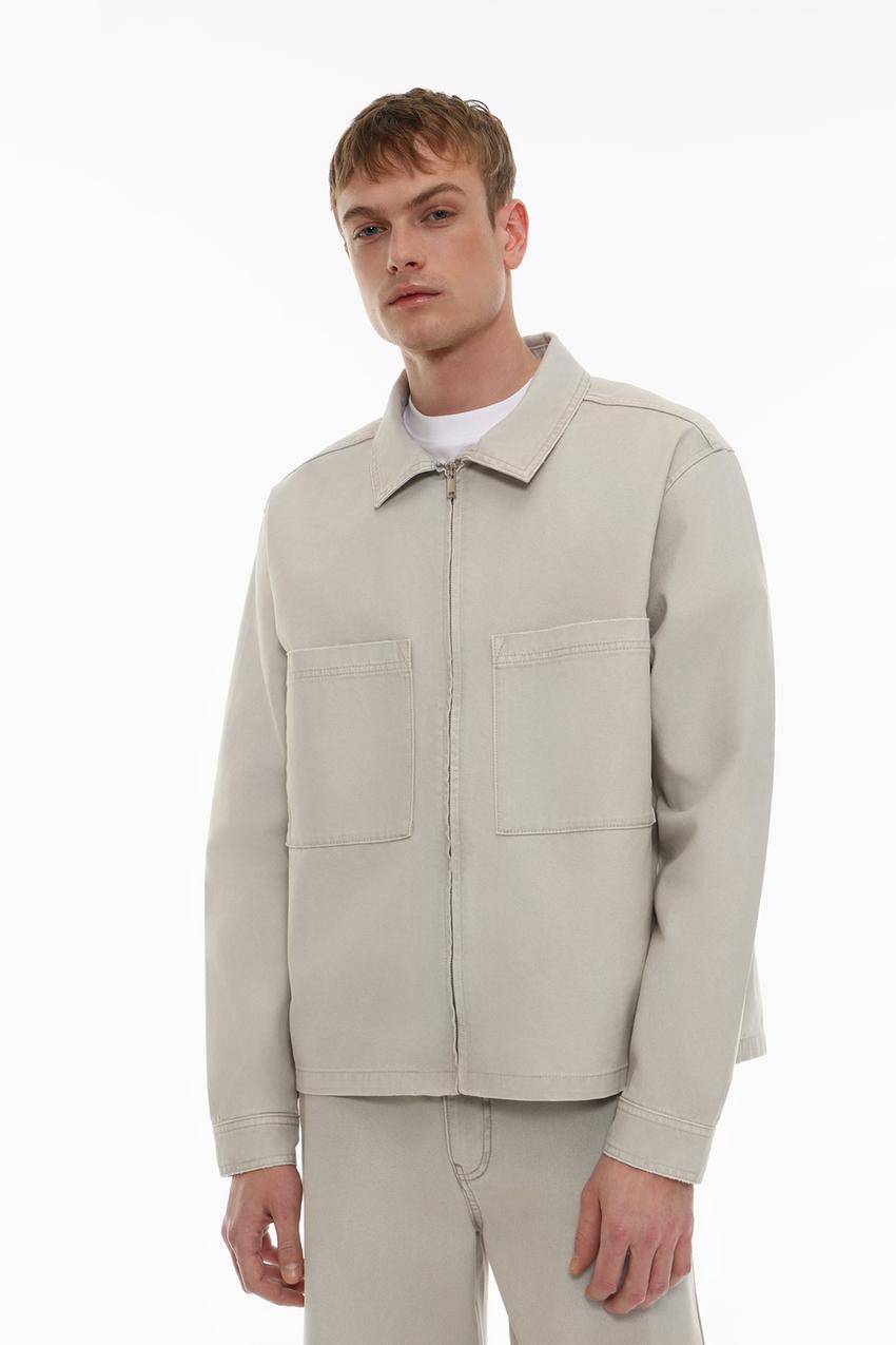 Sobrecamisa denim cremallera Camisas Manga Corta Camisas