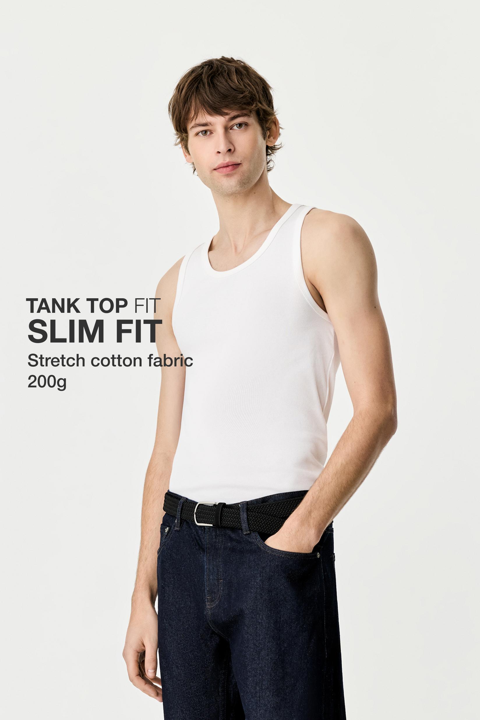 Ribbed vest top — OFF WHITE
