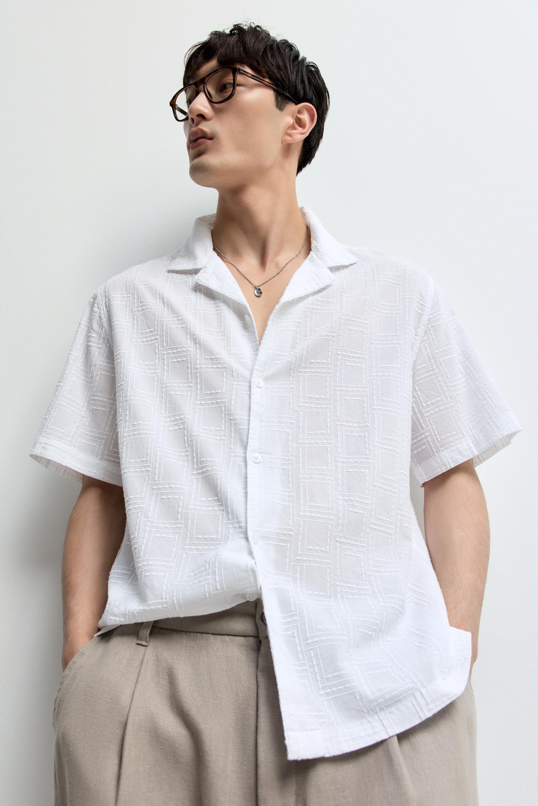 Rustic short sleeve shirt — WHITE