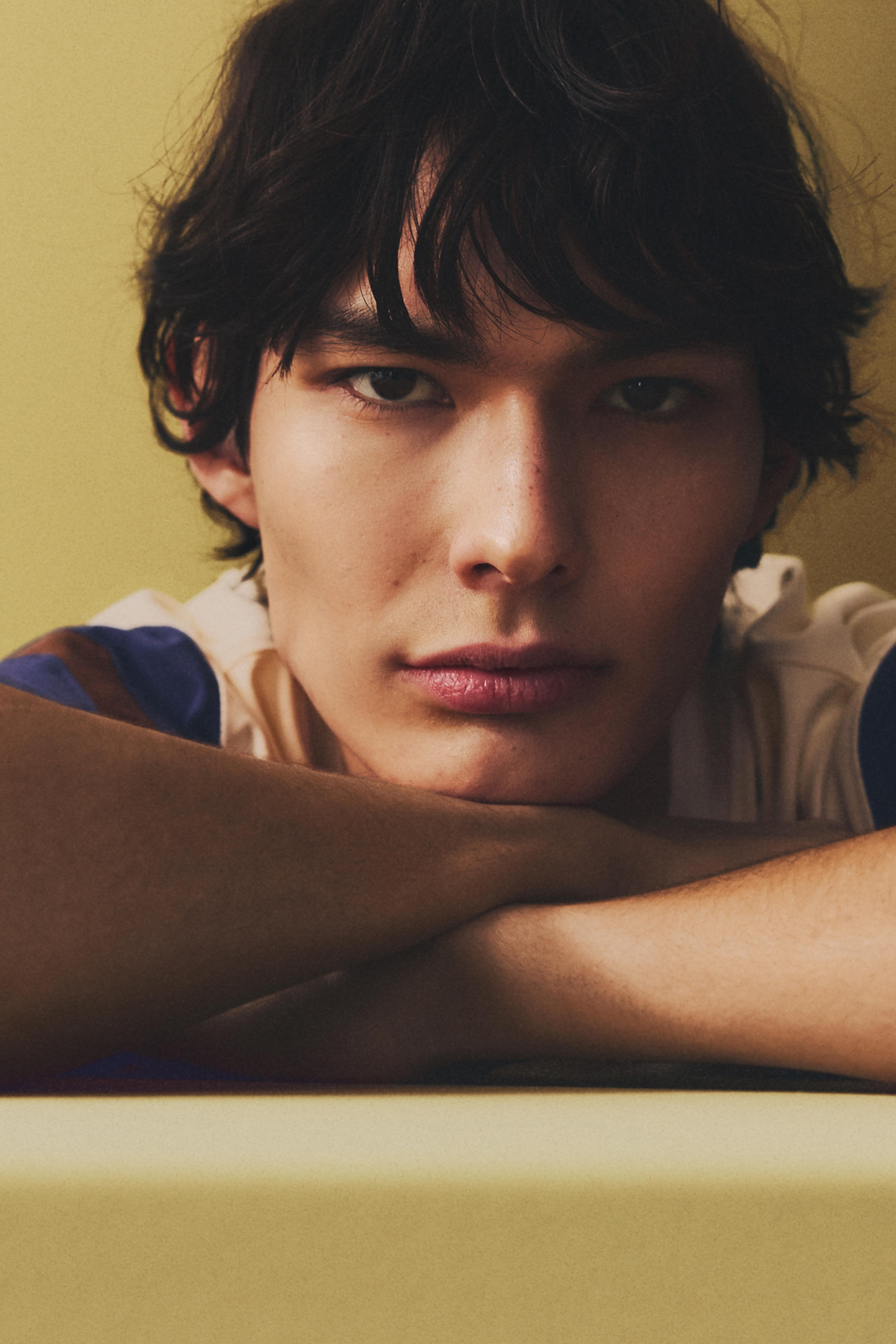 Color block band T-shirt — LIGHT BEIGE