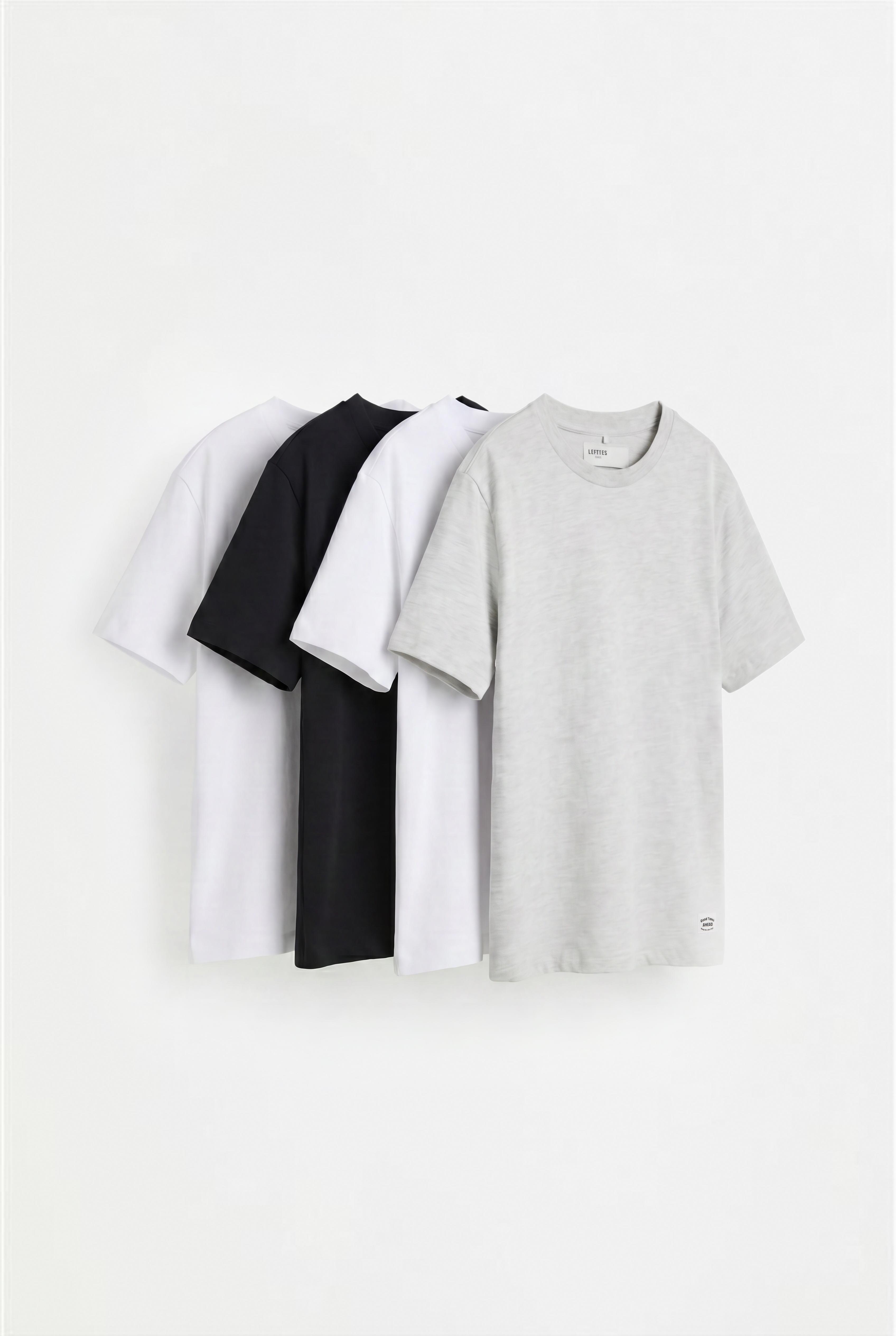 4-pack of plain T-shirts — WHITE