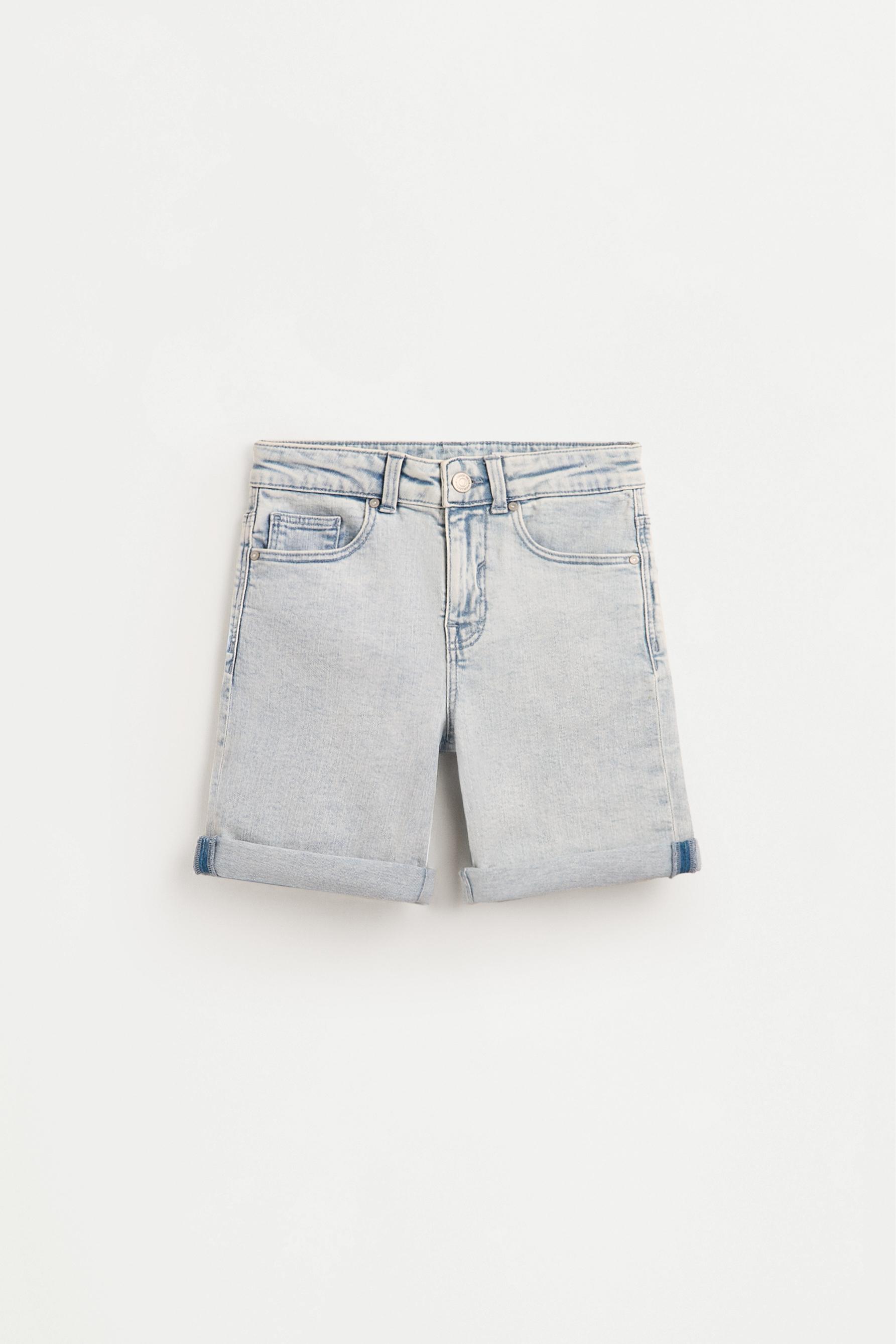 Slim comfort denim Bermuda shorts — BLUE