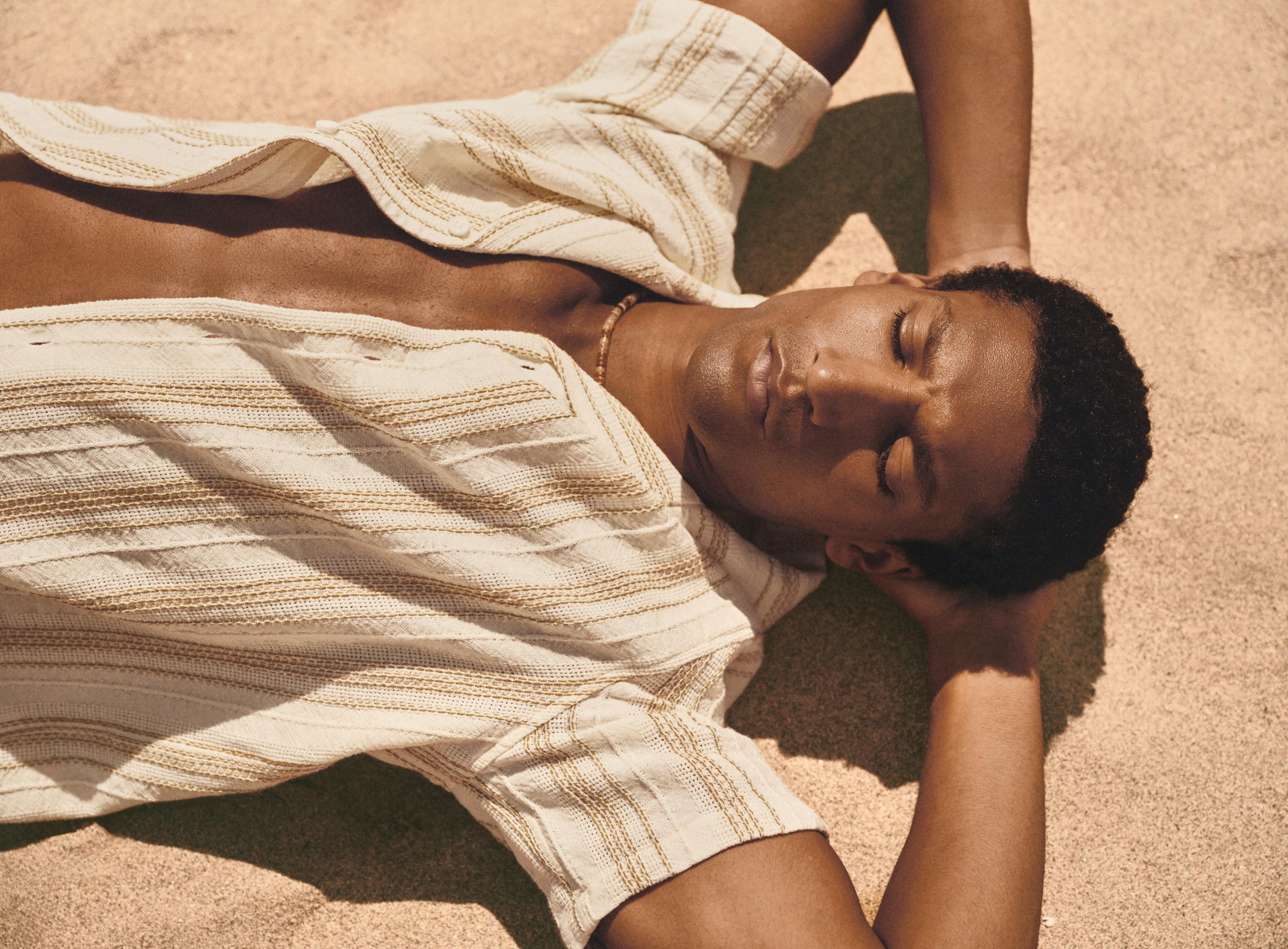 Striped rustic shirt — WHITE