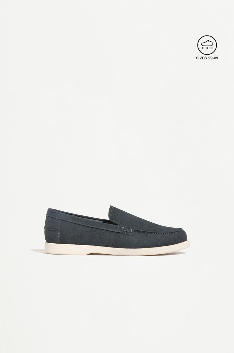 Faux suede loafers — BLUE