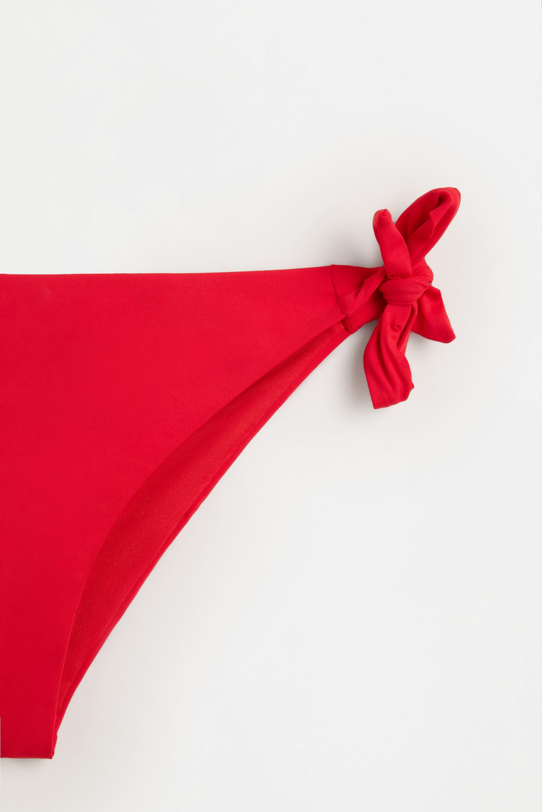 Tie-side bikini bottom — RED