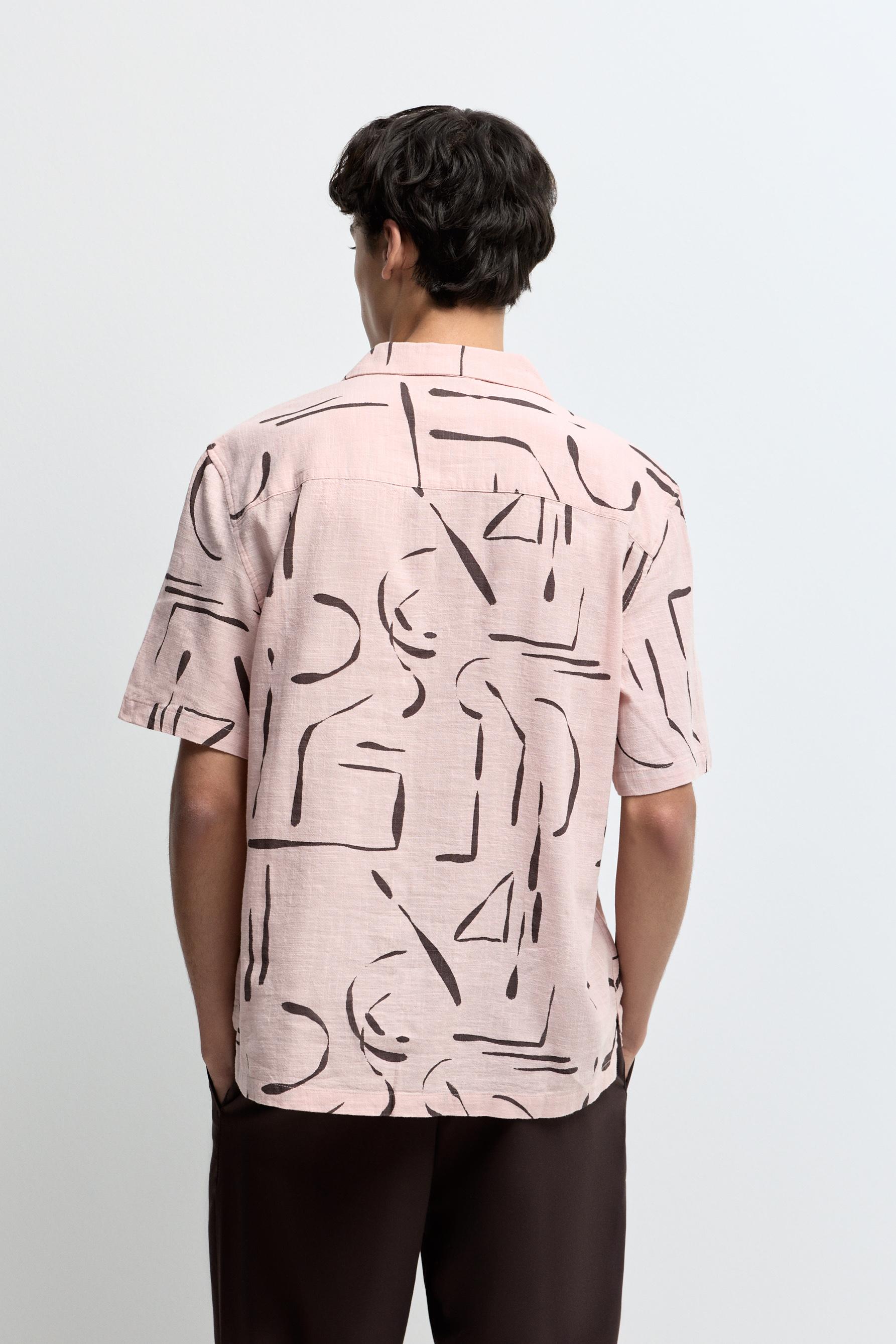Cotton resort shirt — NEON PINK