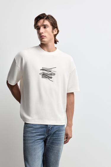 Printed interlock T-shirt — OFF WHITE 1