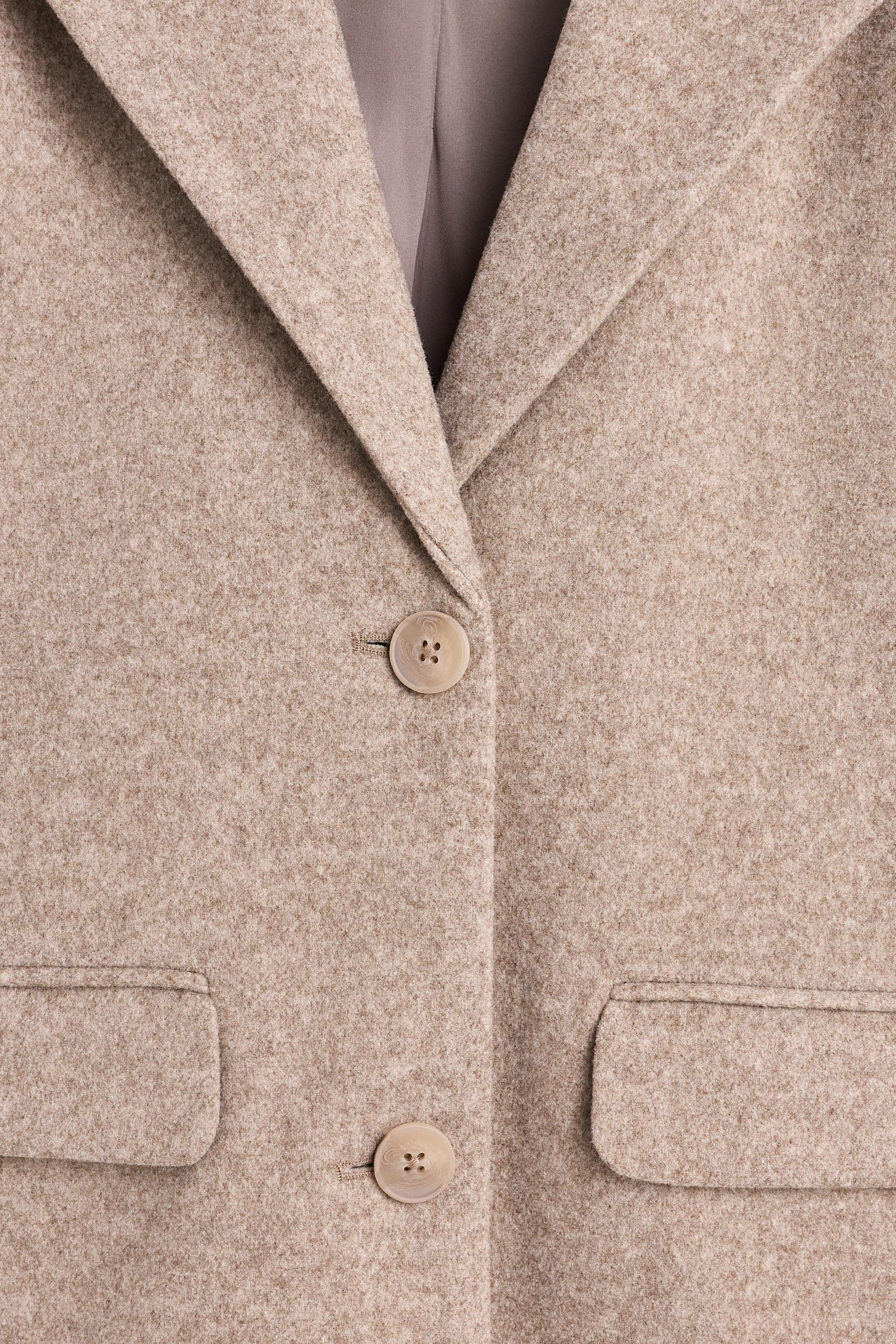 Synthetic wool coat — BEIGE