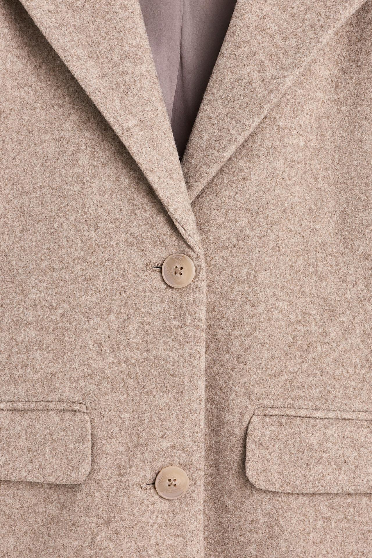 Synthetic wool coat — BEIGE