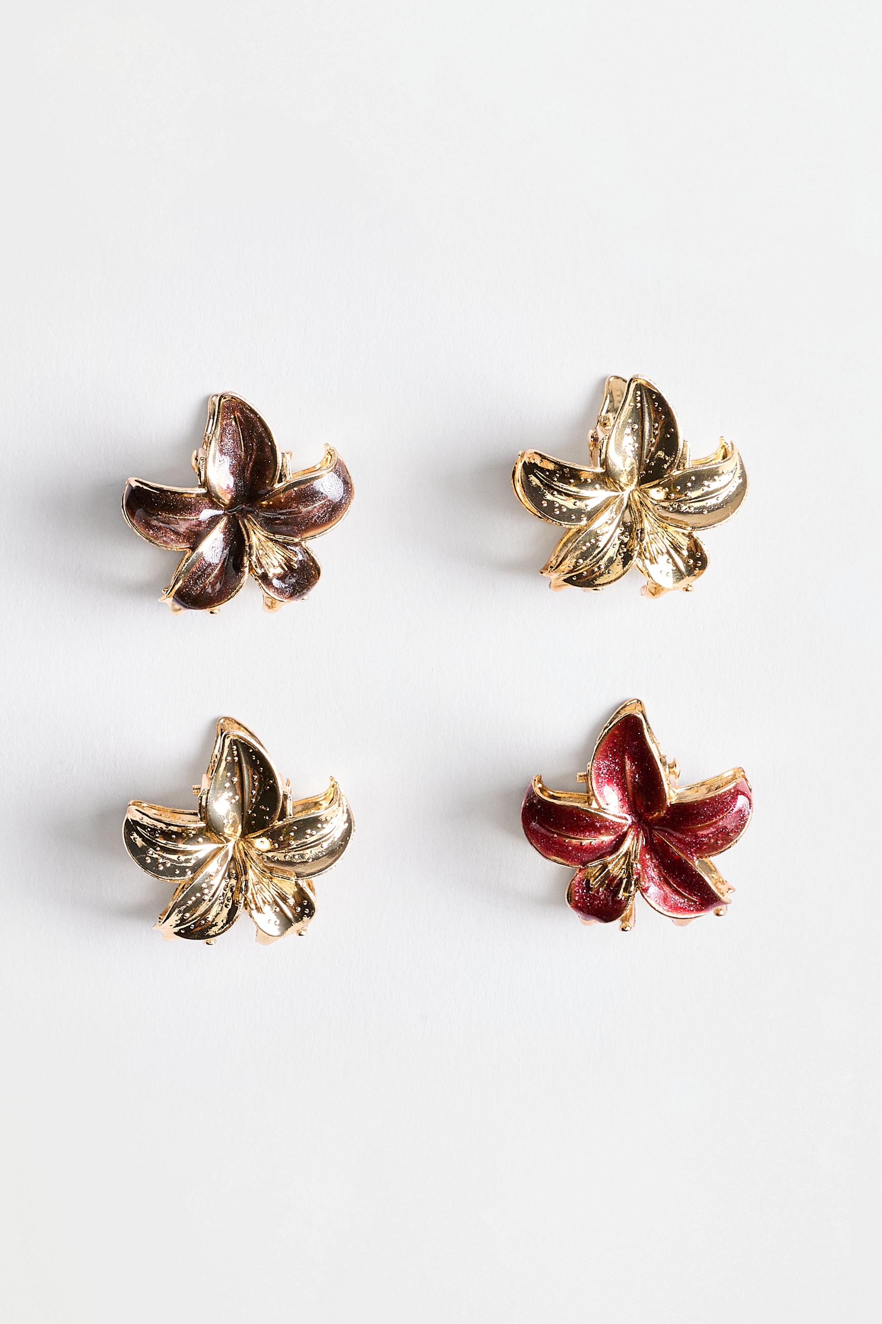 Flower hair clips (4-pack) — GOLD