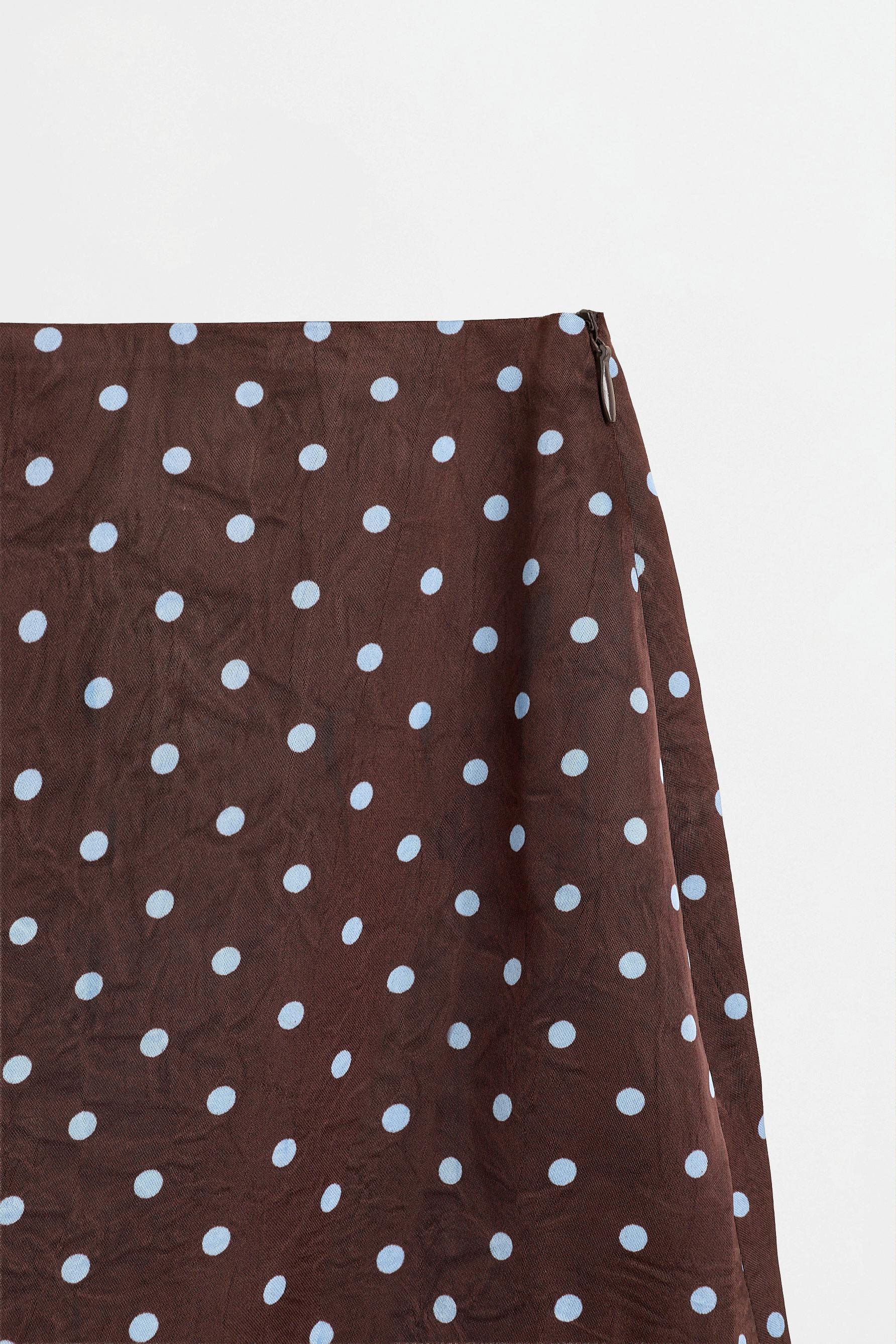 Printed lace skort — BROWN/BLUE