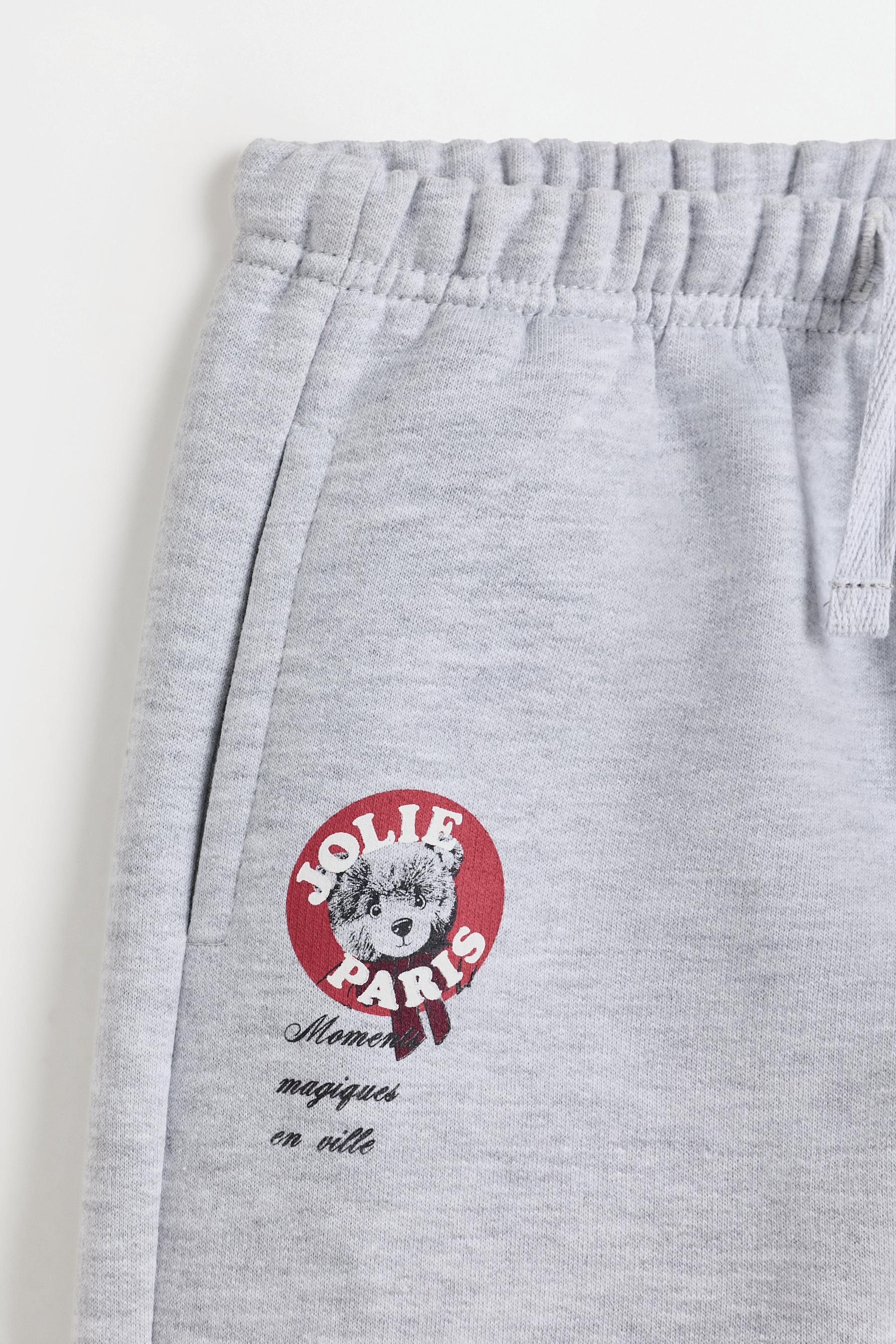 Pack of 2 contrast plush trousers — GREY MARL