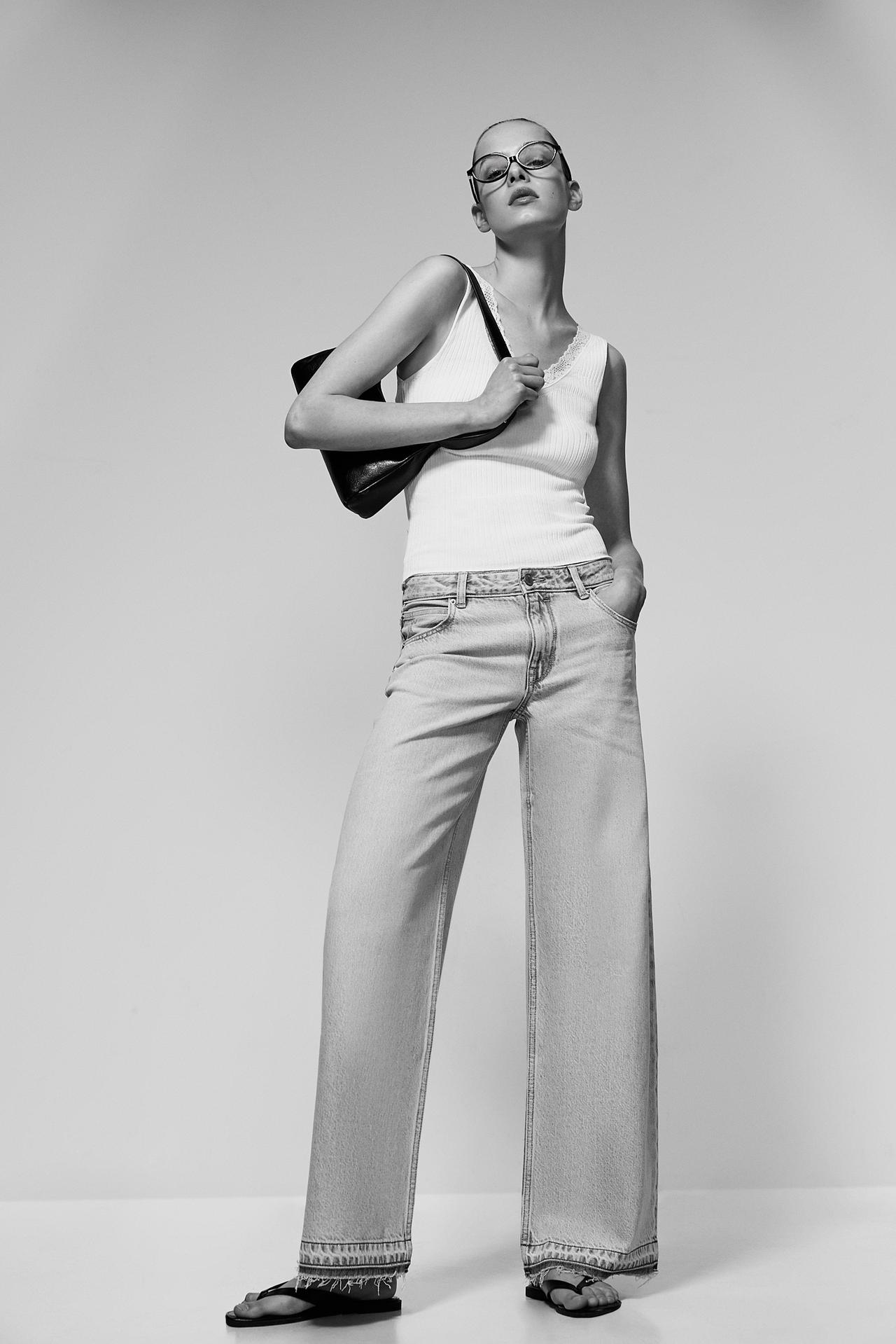 Wide-leg low-waist jeans — PALE BLUE