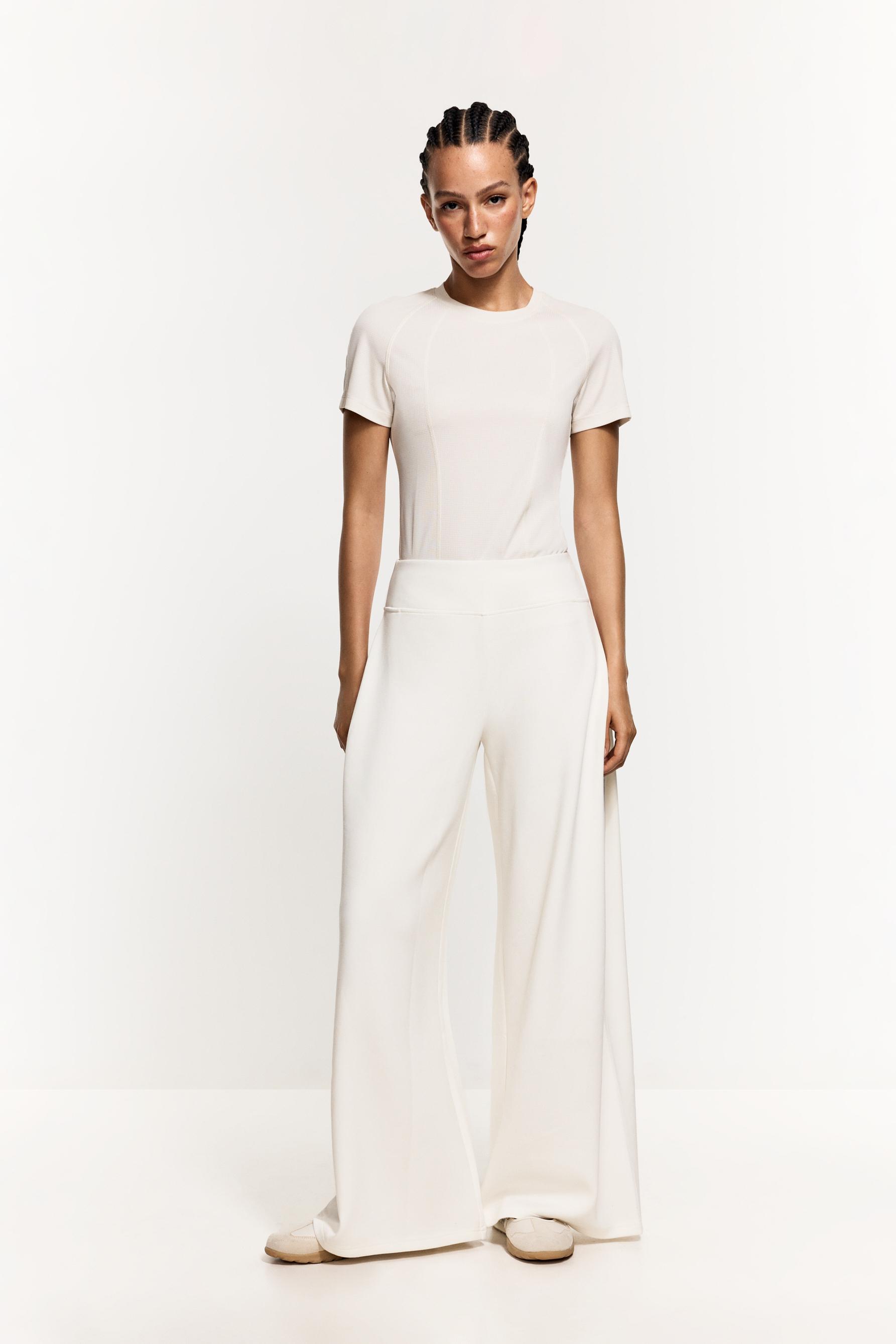 Wide-leg sports trousers — OFF WHITE