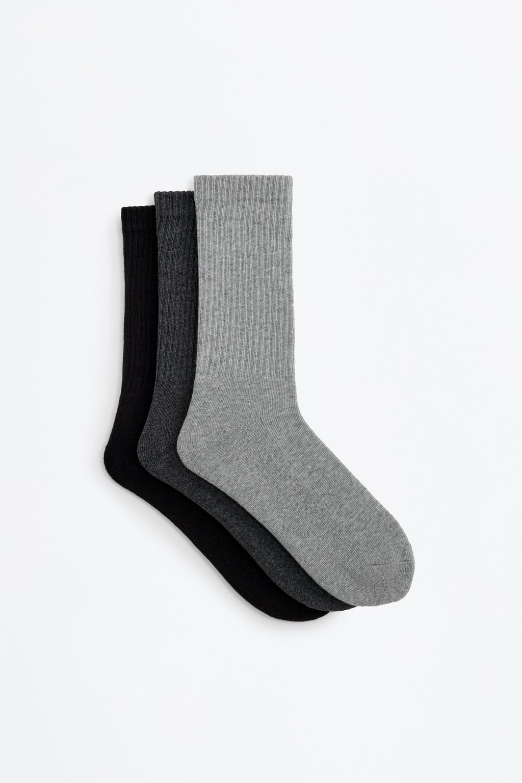 Pack of 3 ribbed long socks
