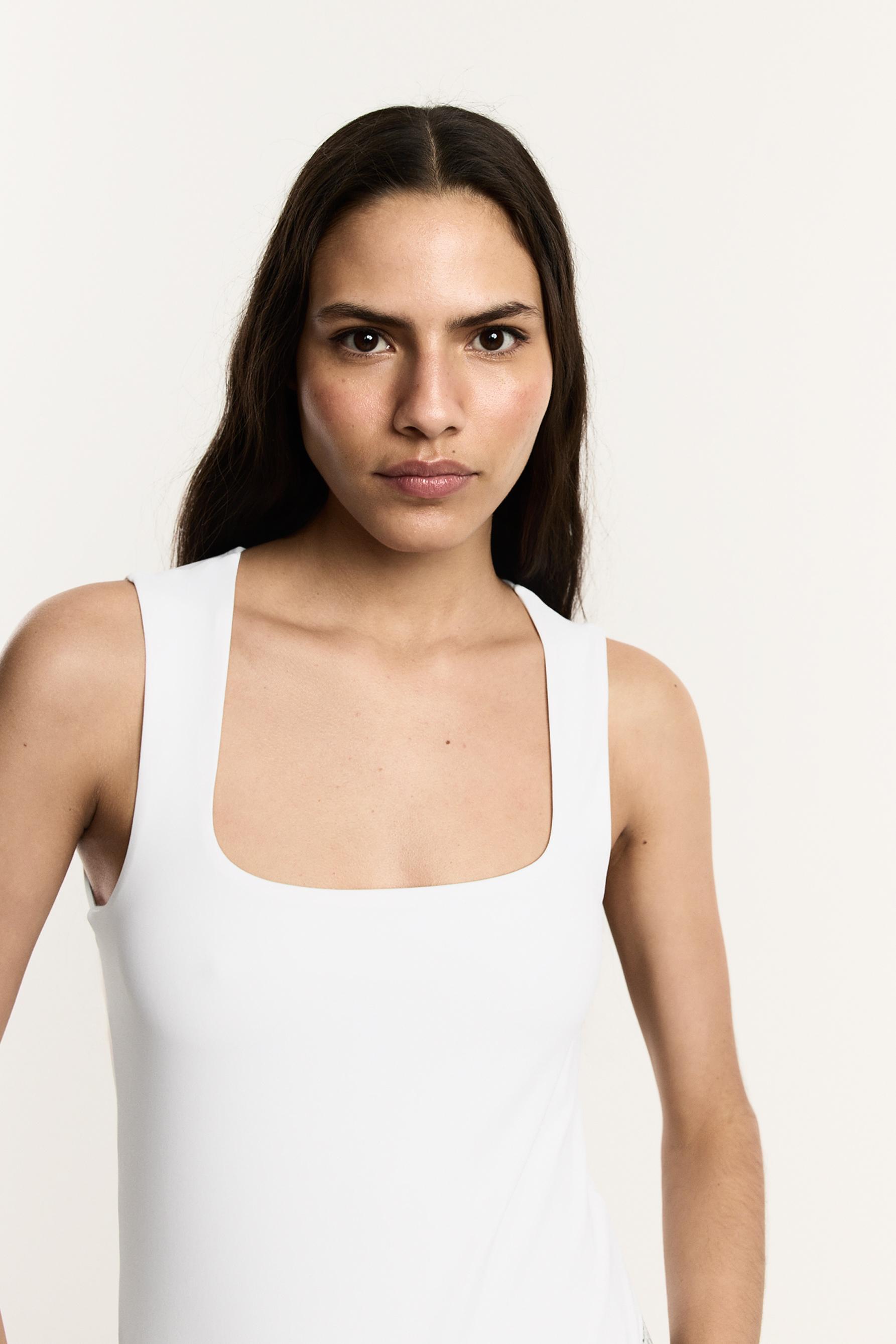 Polyamide strap bodysuit — WHITE