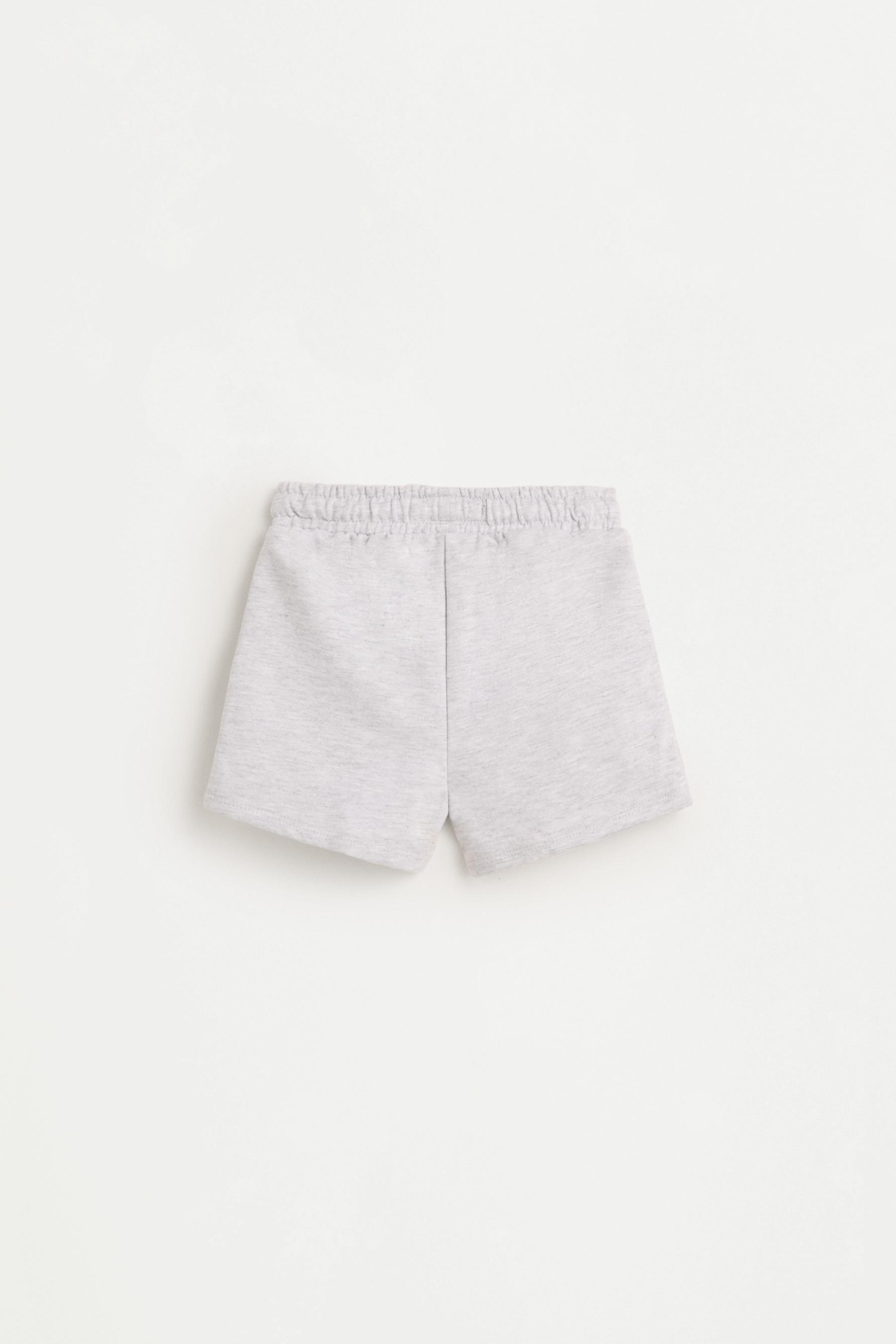 Pack of 2 plain fleece shorts — PALE GREY