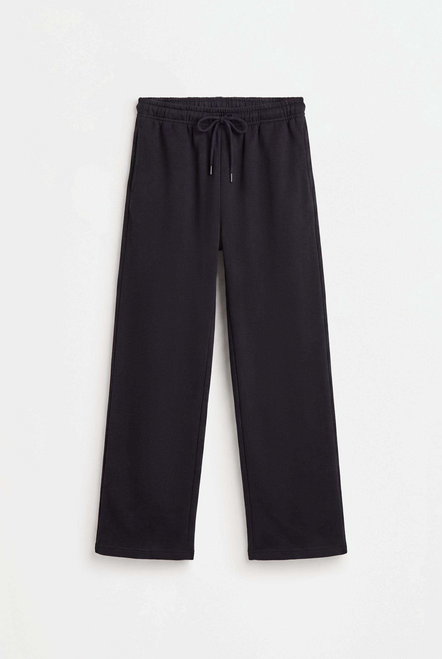 Basic straight tracksuit trousers — BLACK