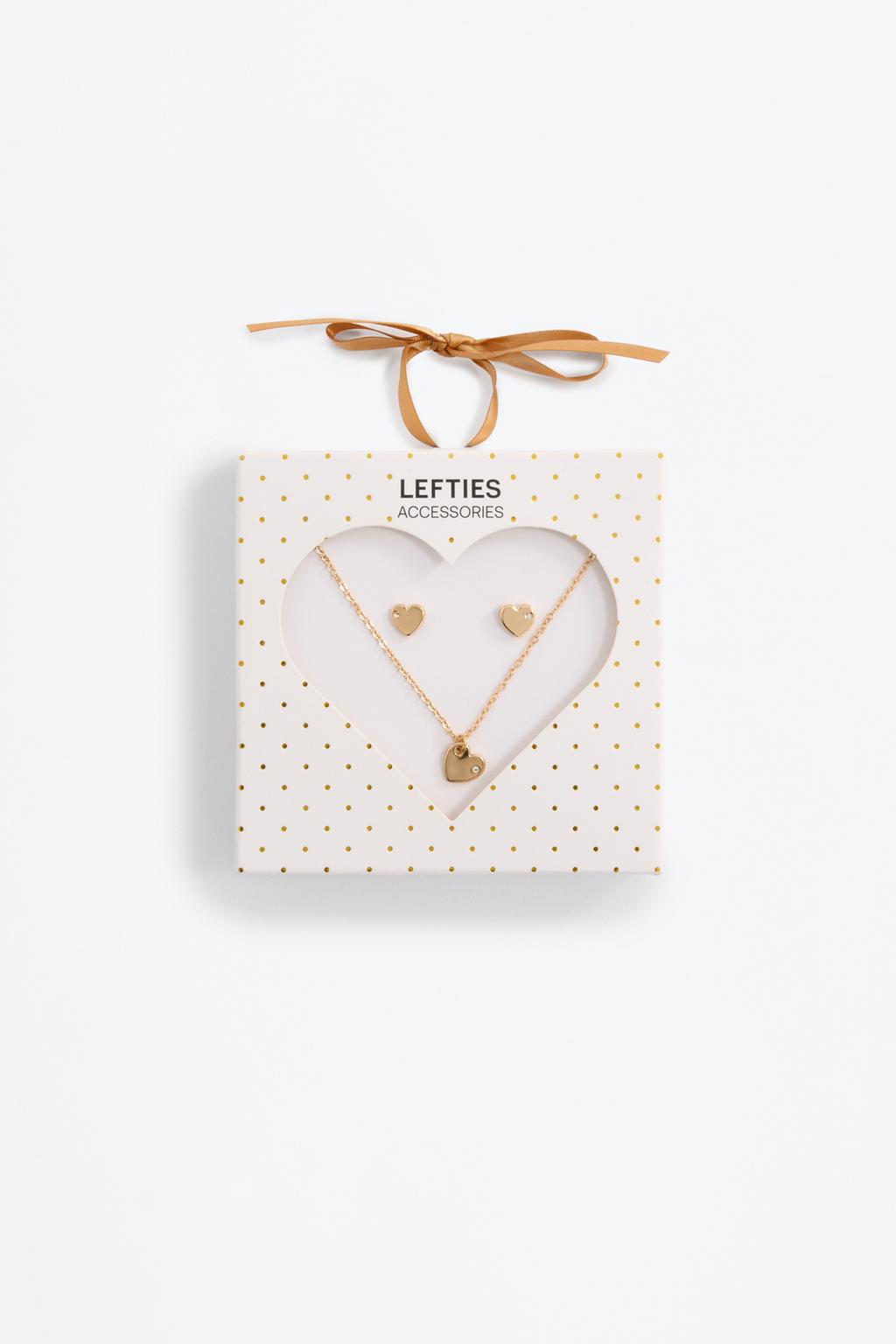 Pack de collar y pendientes corazón