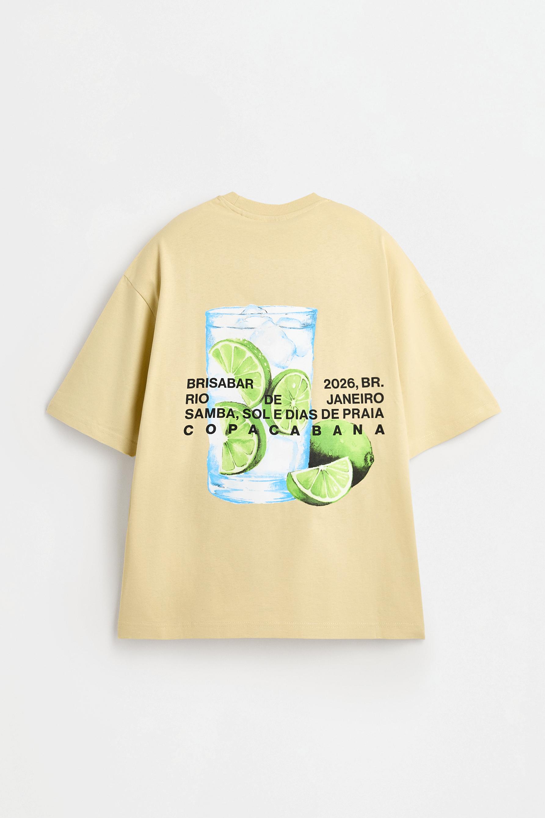 Cherry print T-shirt — PALE YELLOW
