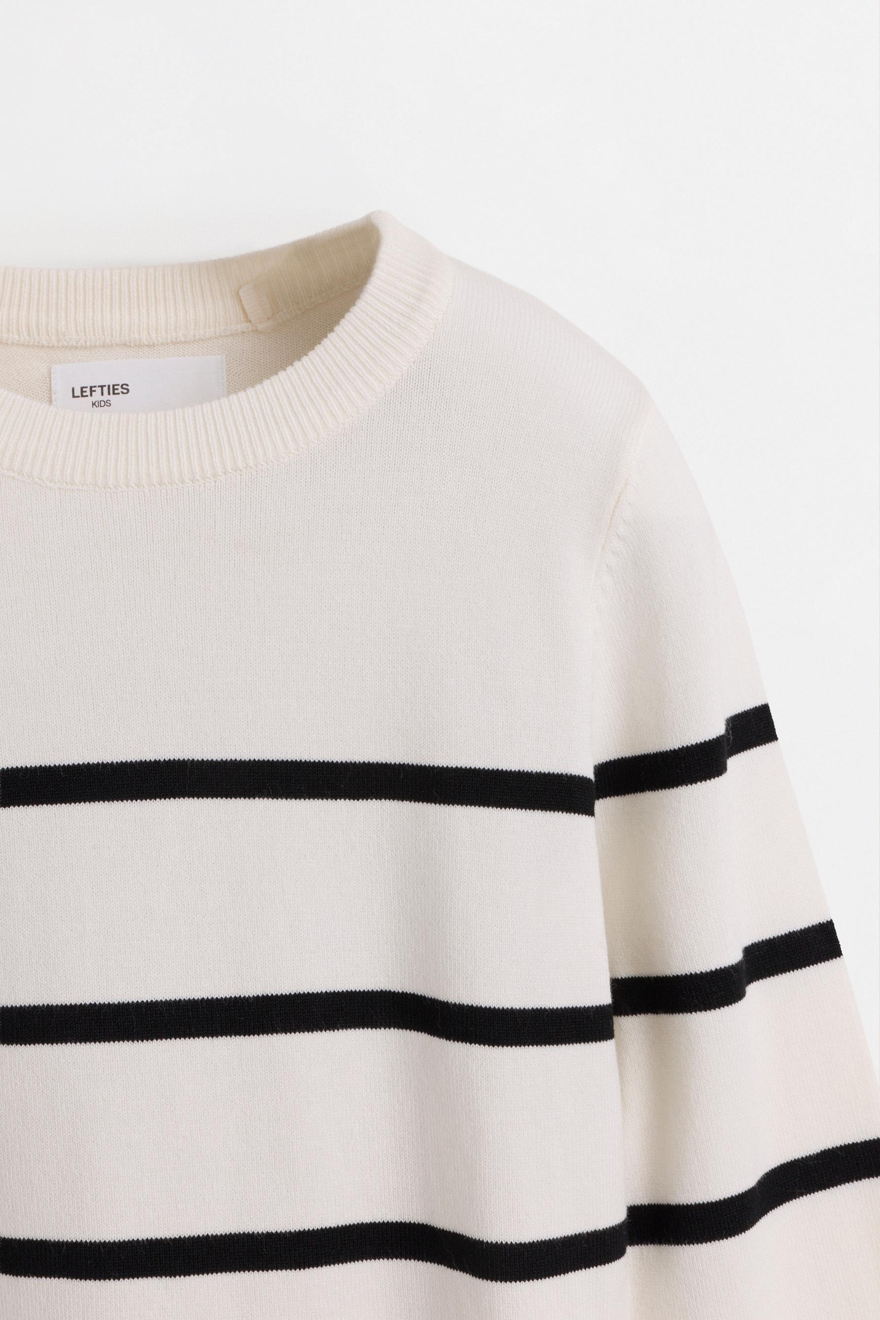 Knit sweater — WHITE/BLACK