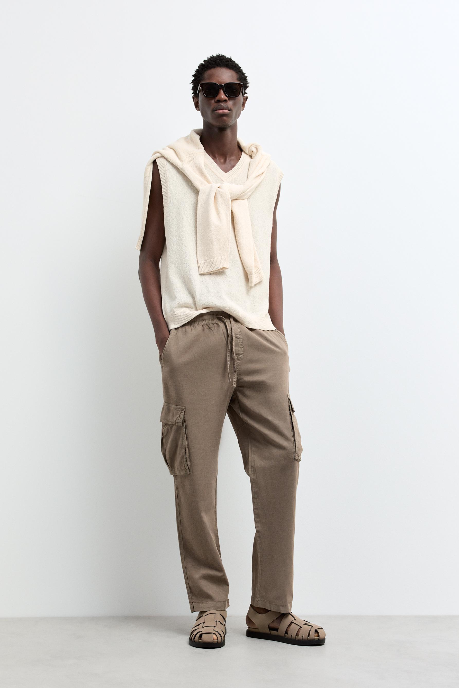 Pantalón jogger cargo lino - algodón