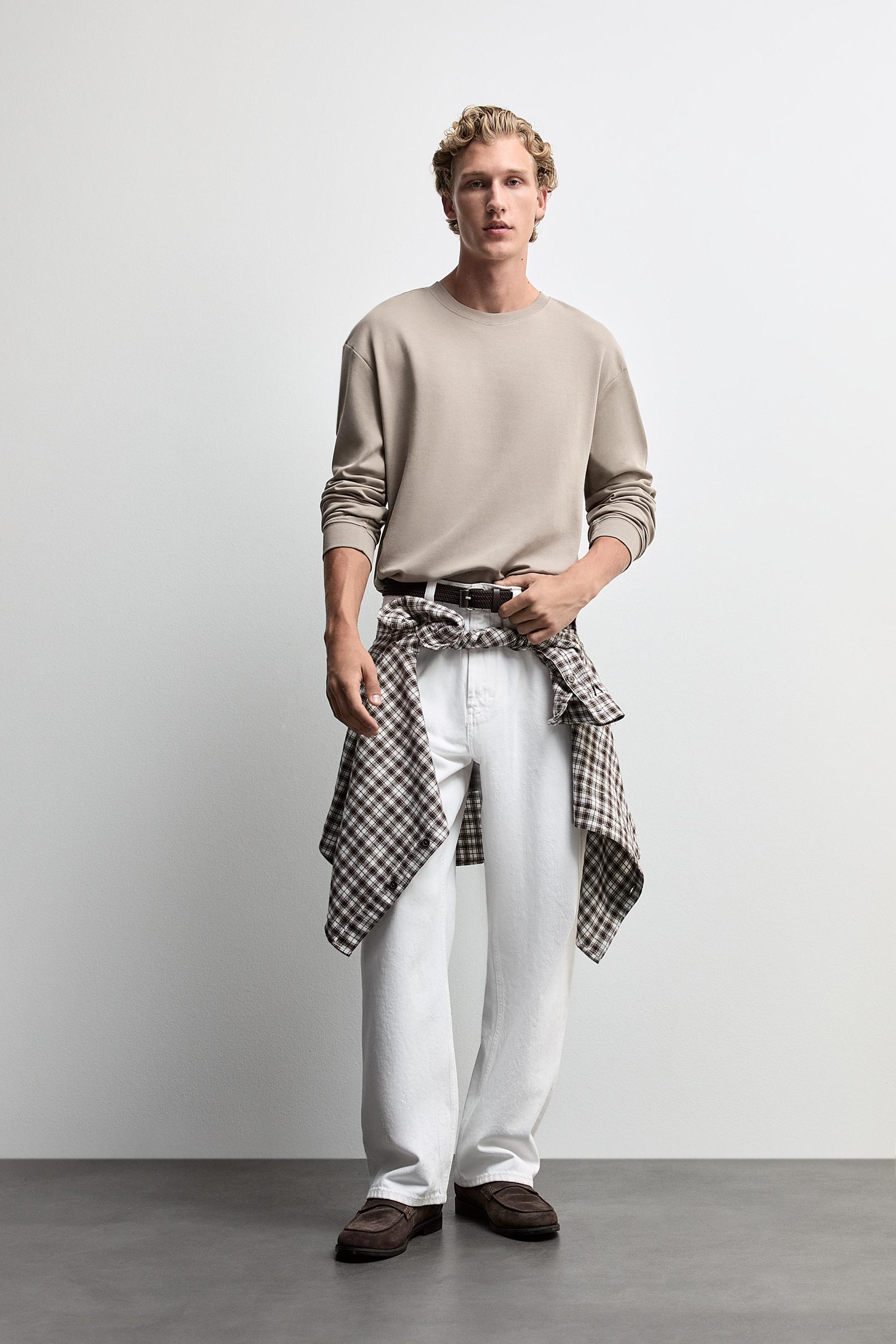 Long sleeve interlock T-shirt — TAUPE BROWN