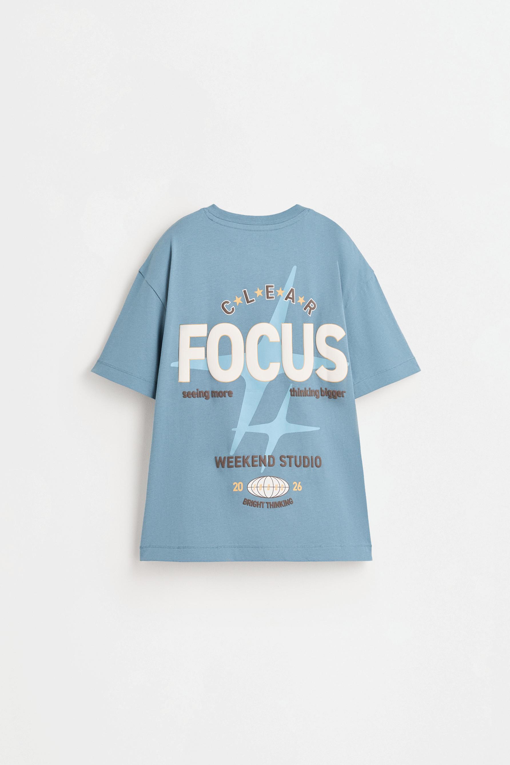 Raised print T-shirt — CORNFLOWER BLUE