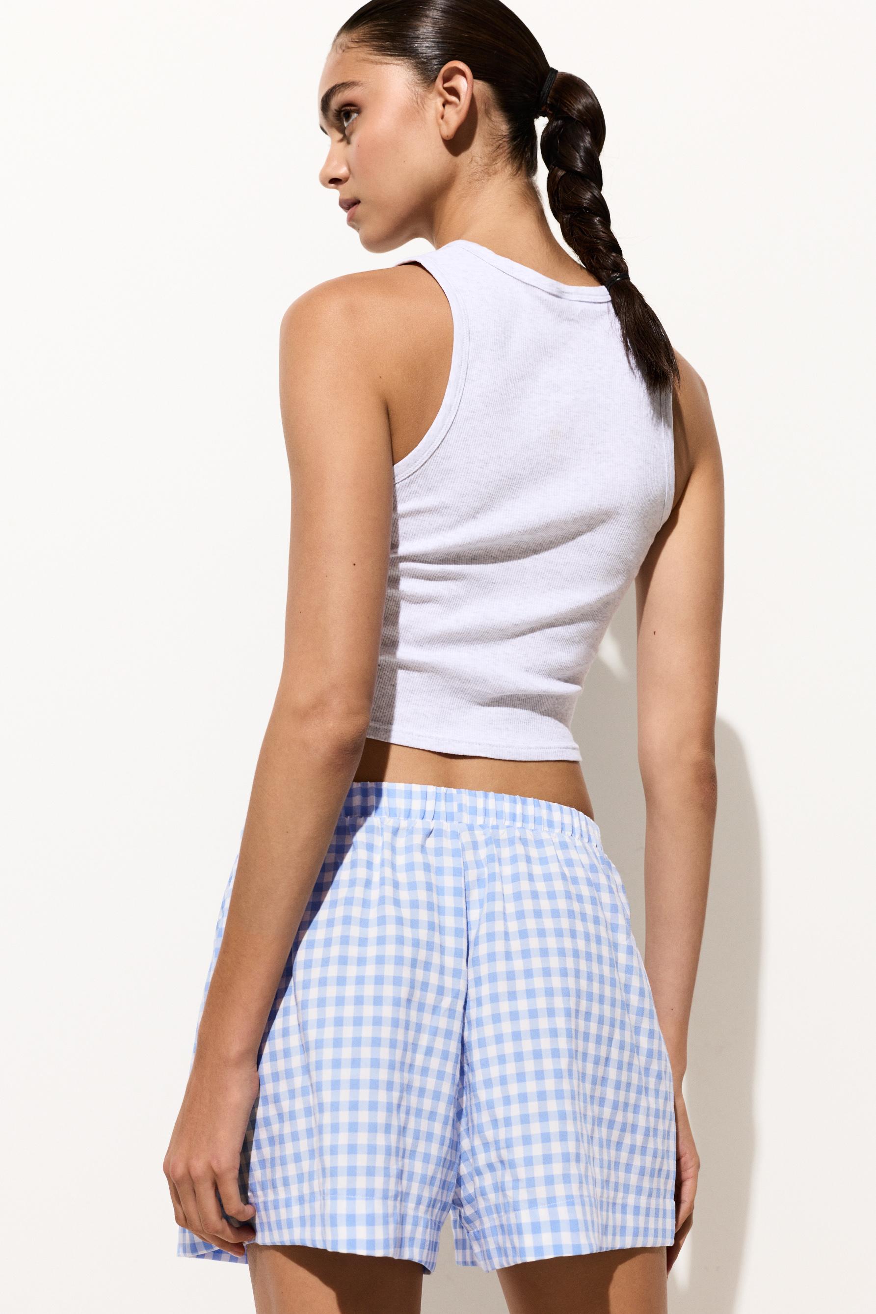 Gingham boxer shorts — SKY BLUE