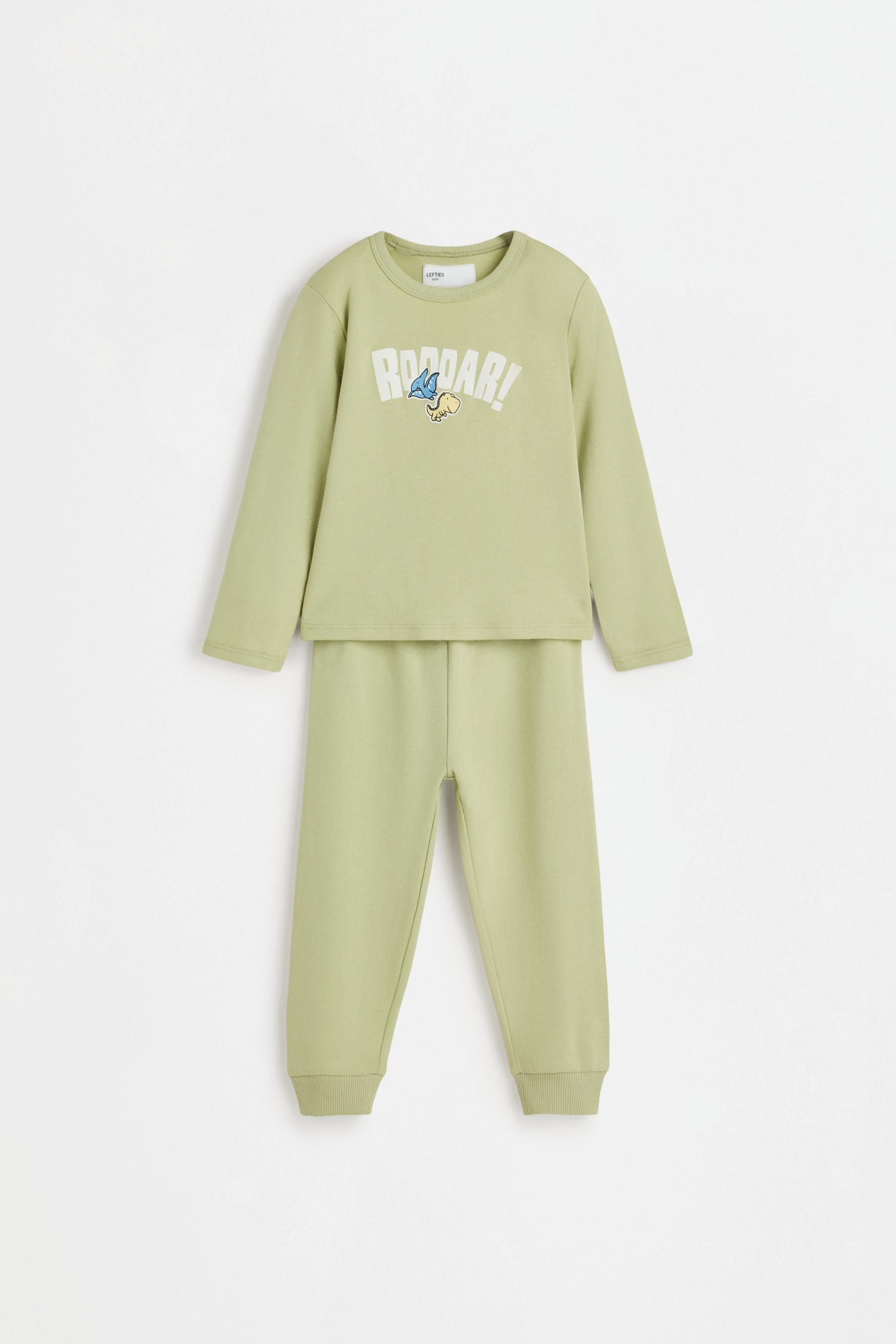 Pack of 2 printed long pyjamas — MEDIUM GREEN
