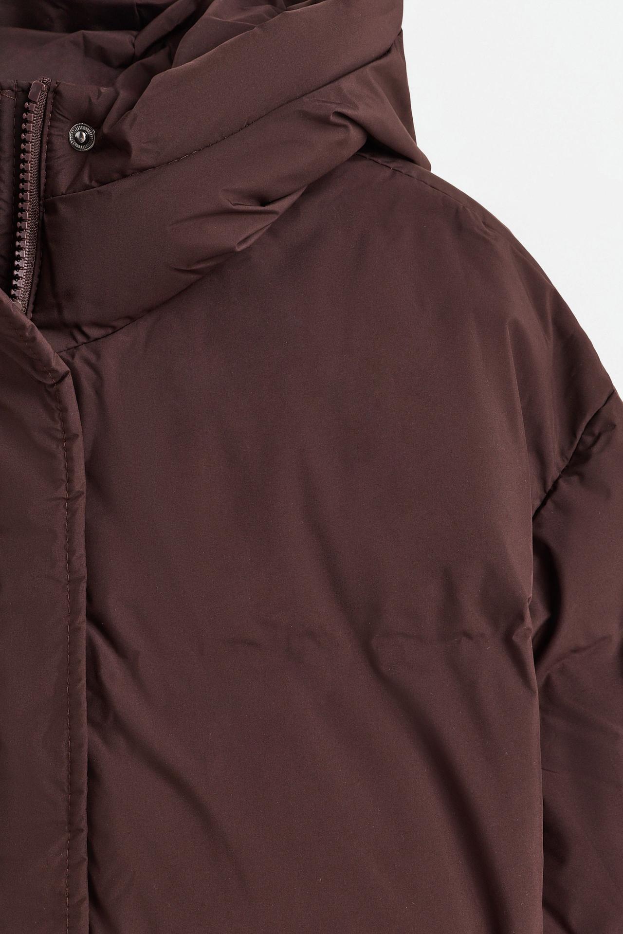Hooded puffer jacket — CHOCOLATE
