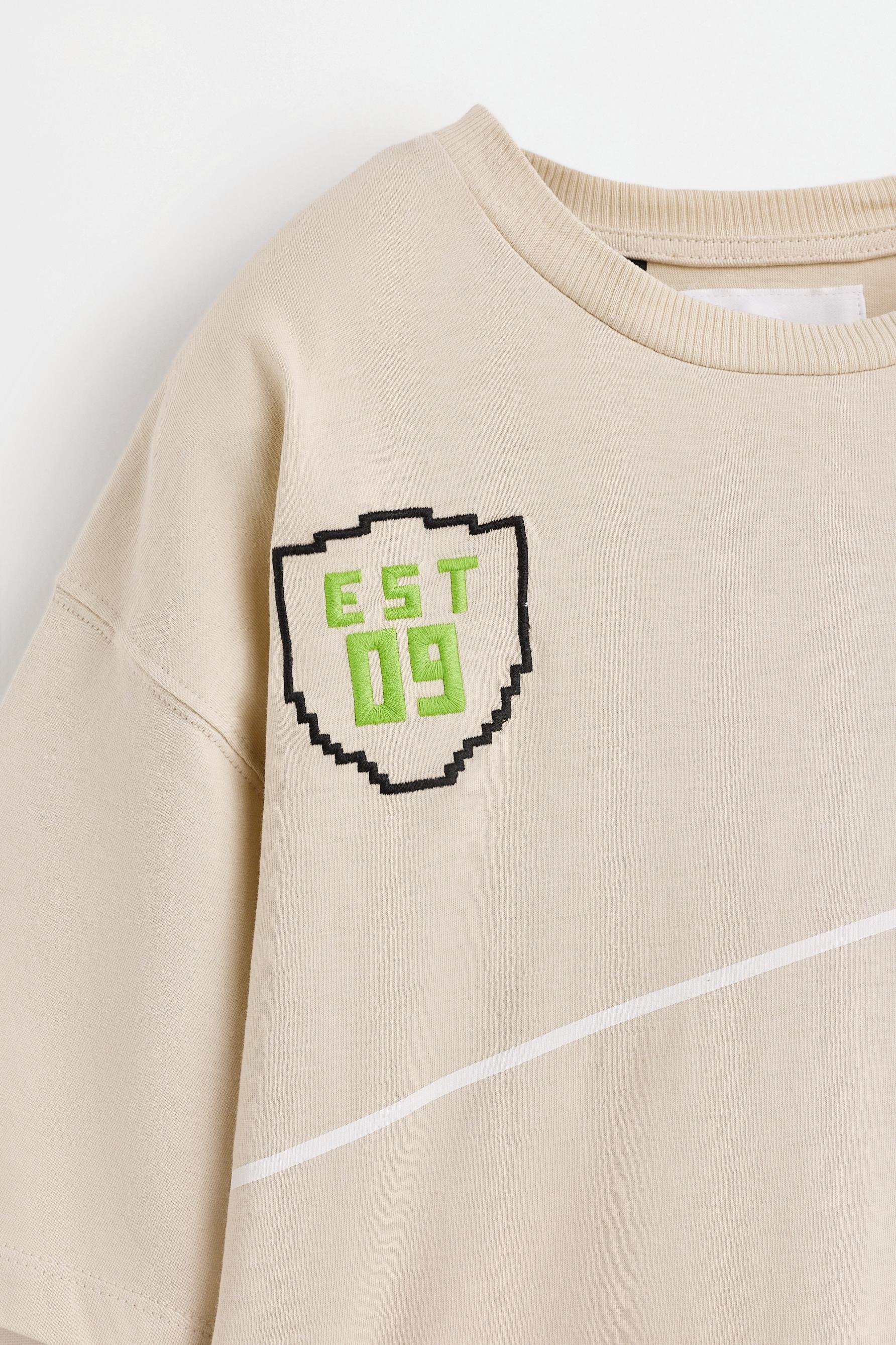 Minecraft embroidered T-shirt — OFF WHITE